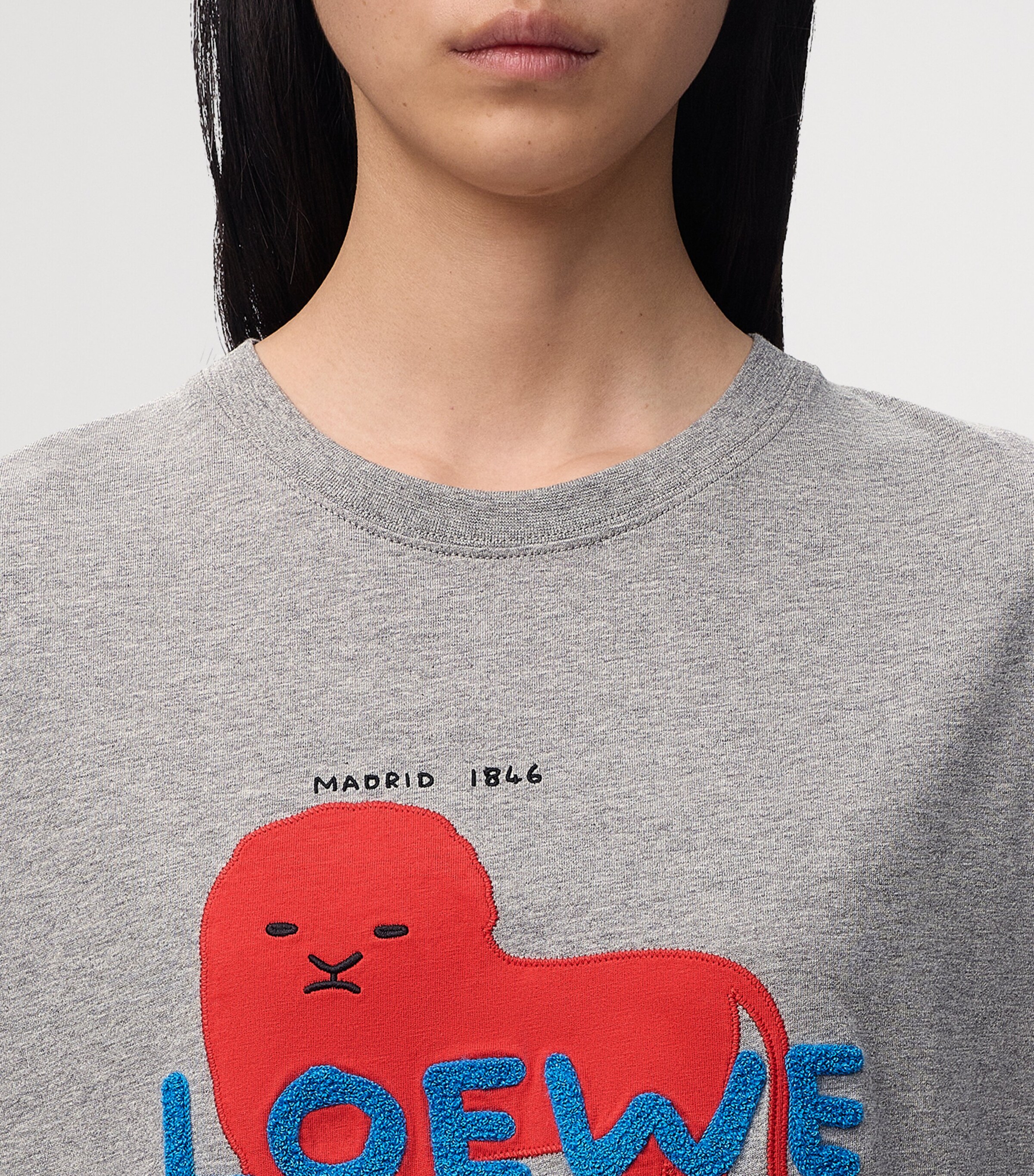 LOEWE Grey Cotton Relaxed Lion T-Shirt | Harrods US