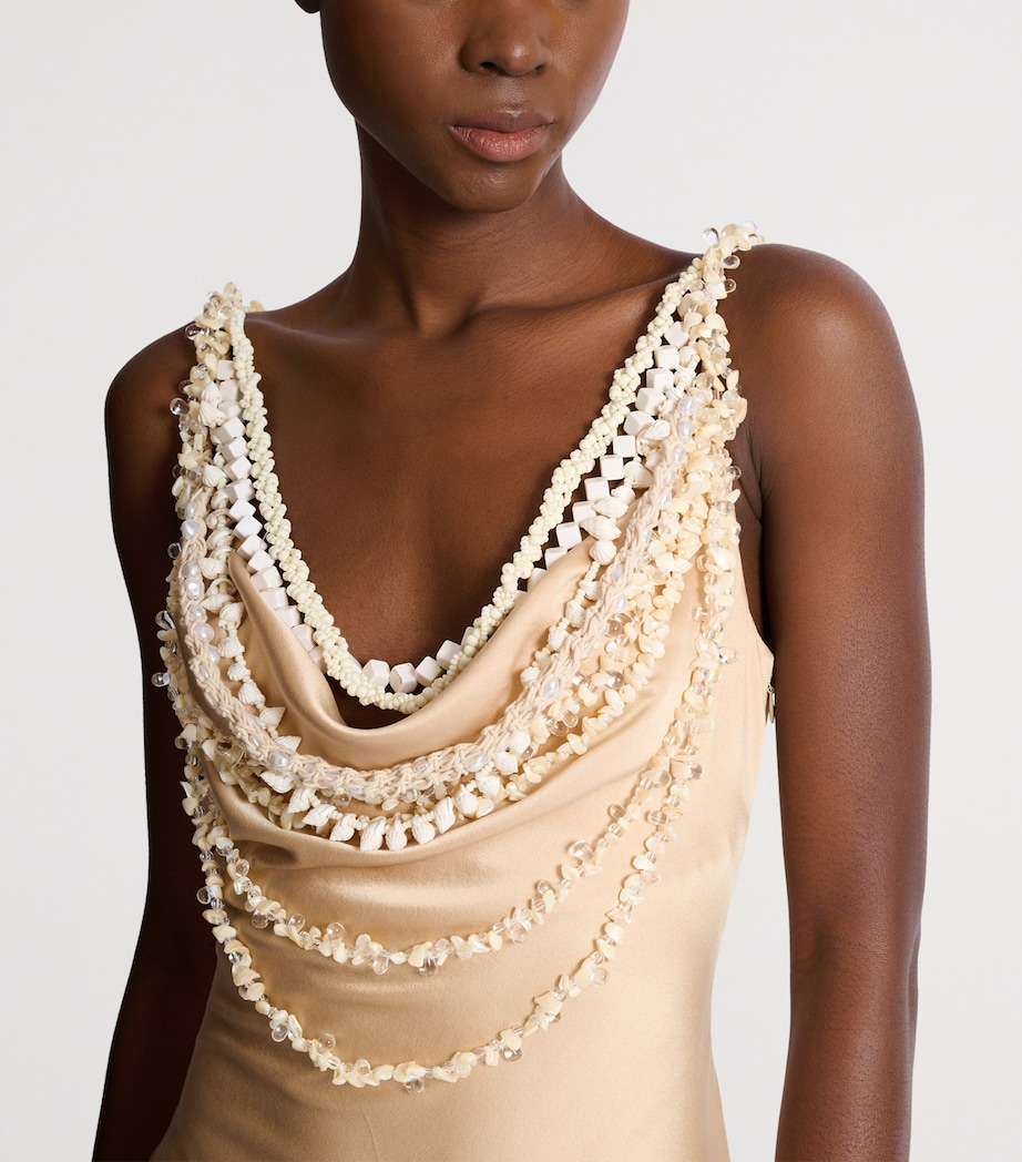 Silk Shell Mini Dress GYH BEIGE/COQUILLAGE Image 5