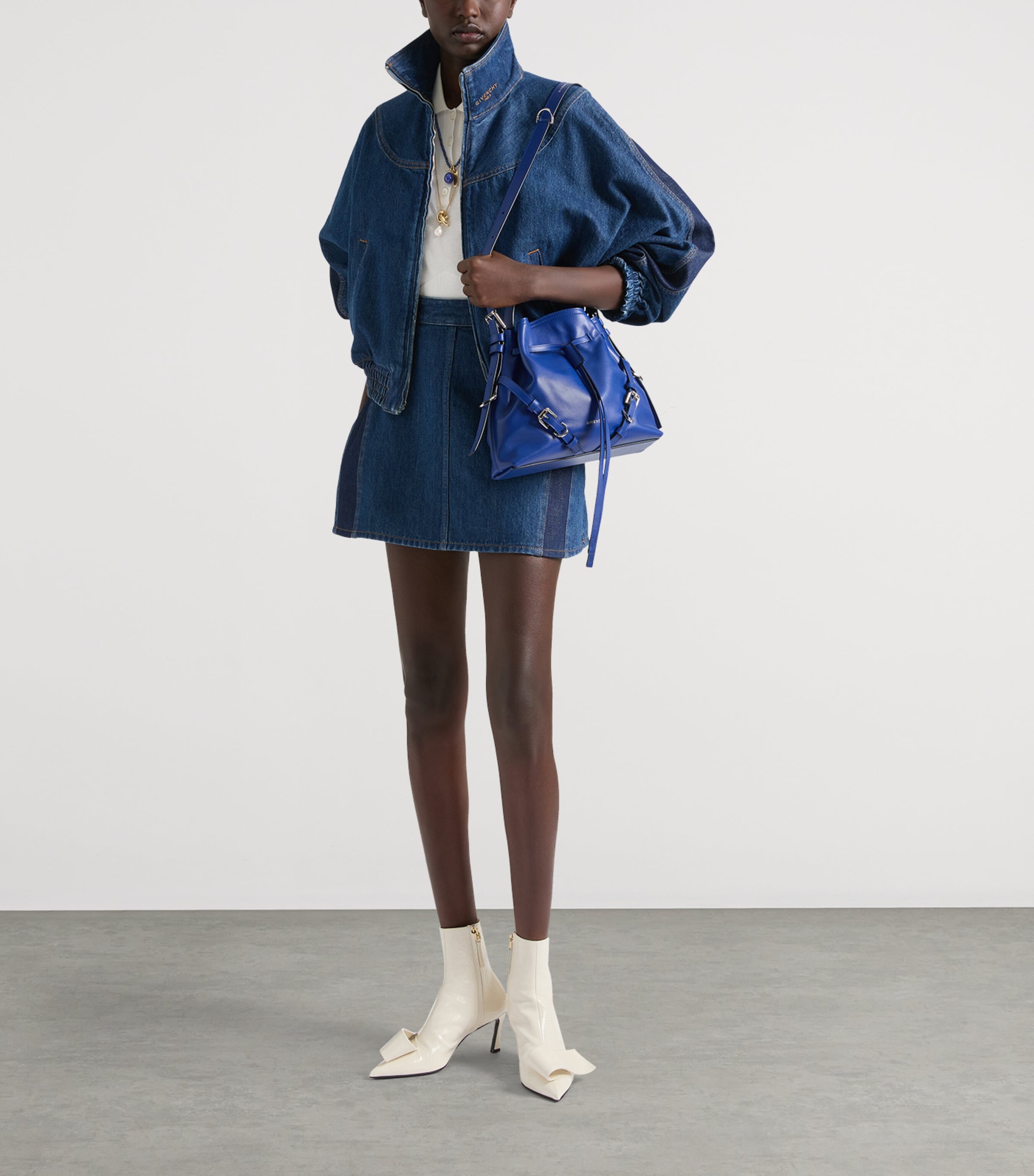 Givenchy Womens Denim Bomber Jacket Image 2