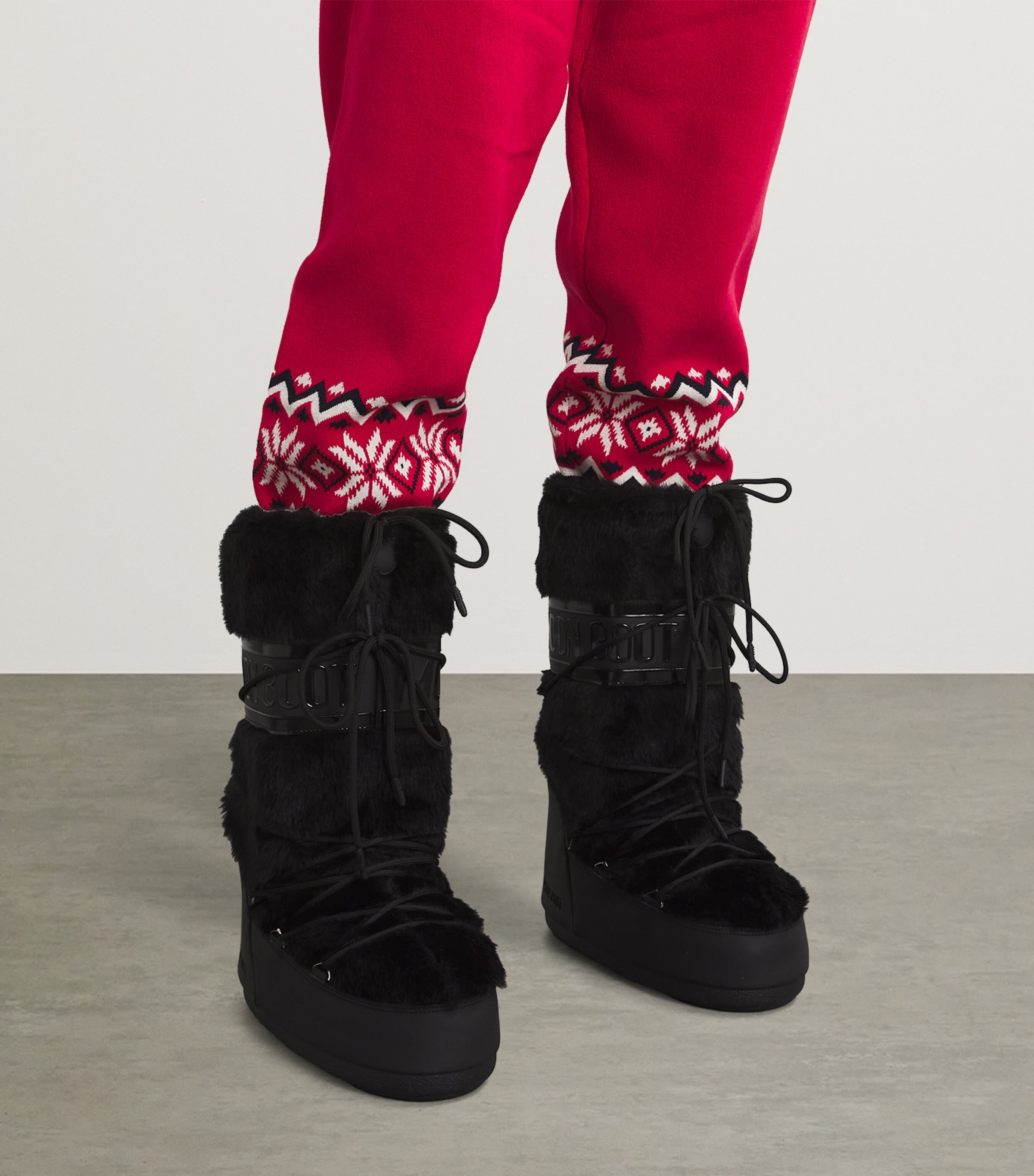 Moon Boot Black Icon Faux-Fur Boots | Harrods US