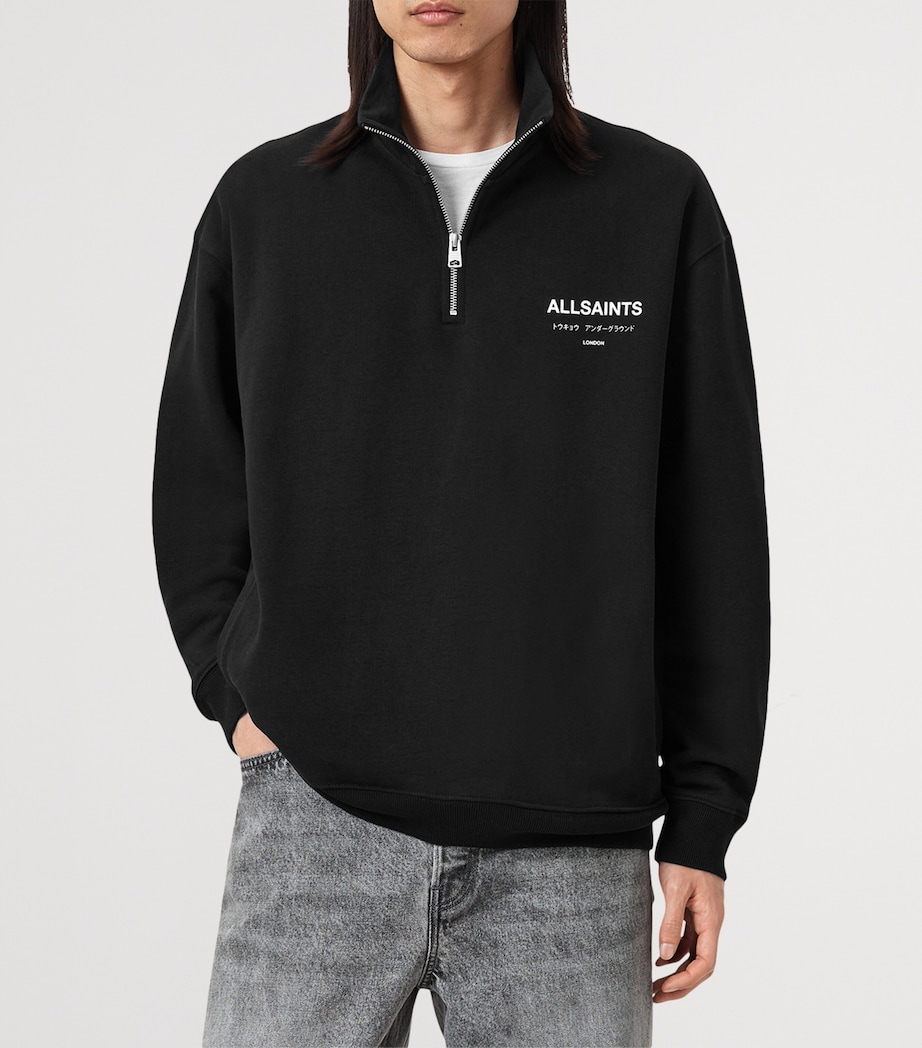 Cotton Underground Half-Zip Sweatshirt JET BLACK Image 4