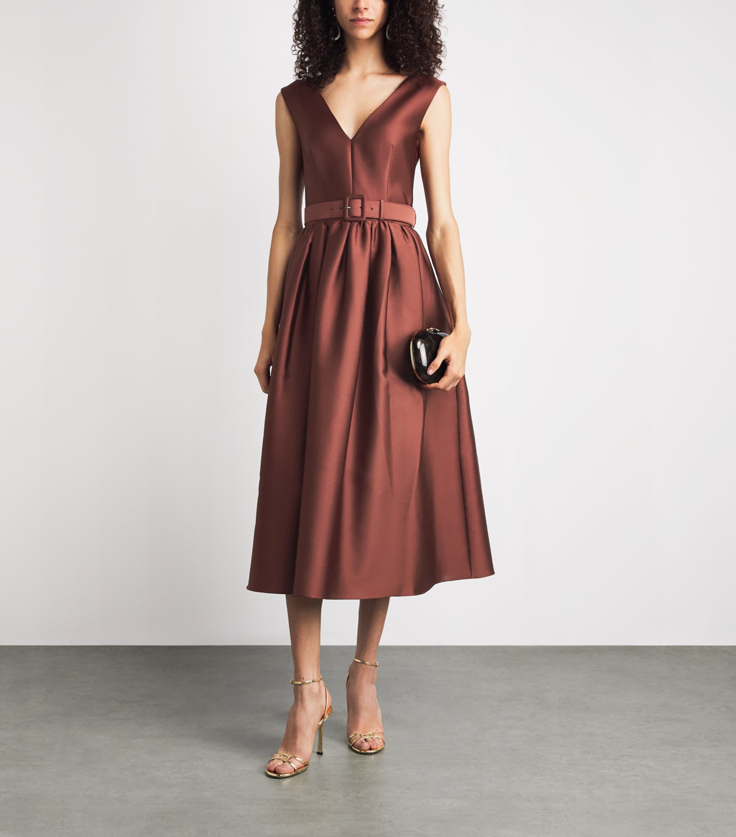 Roland Mouret Womens Taffeta Midi Dress Coco Image 2