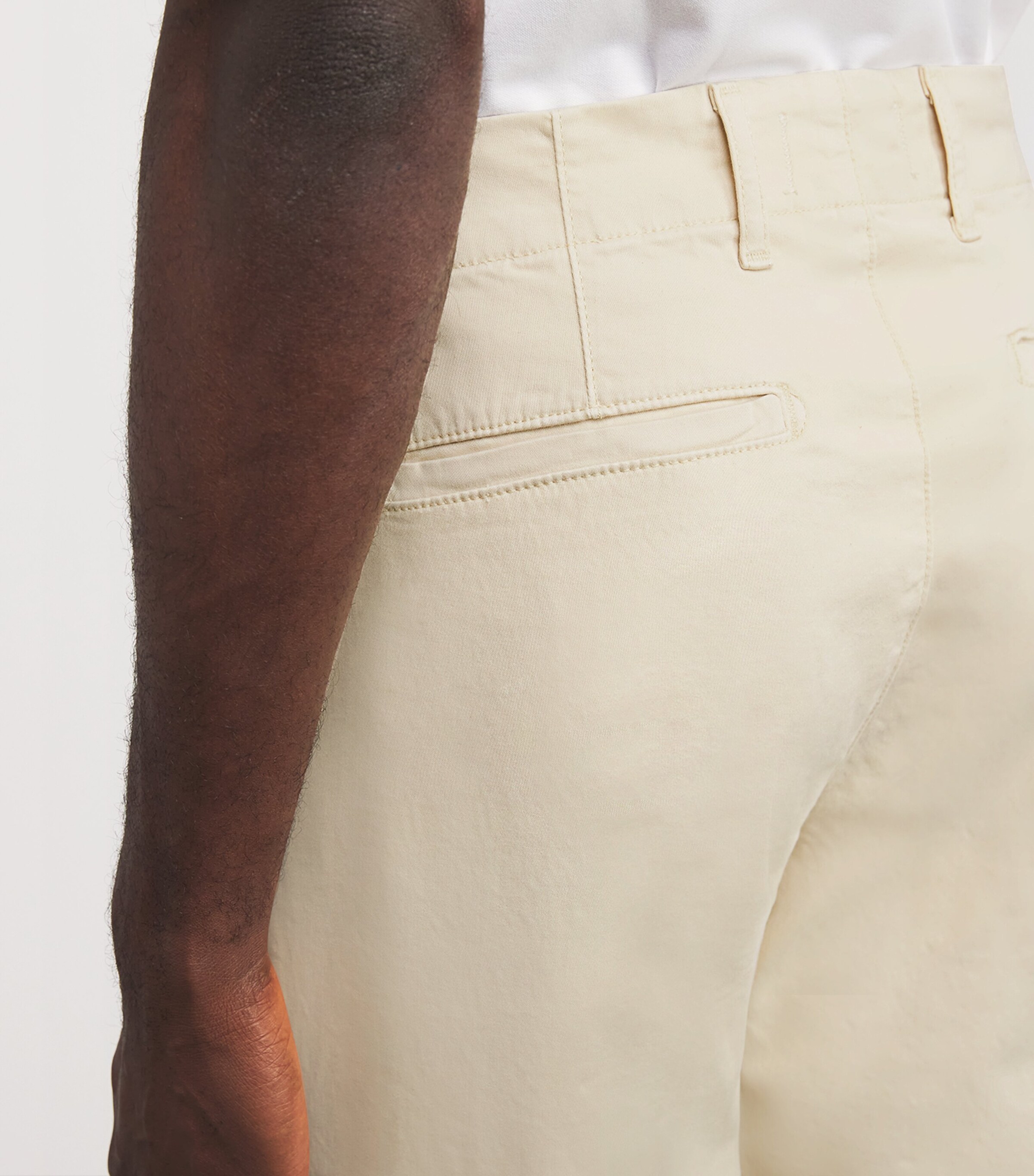 PAIGE Mens Cotton Danford Straight Chinos Cream Tusk Image 6