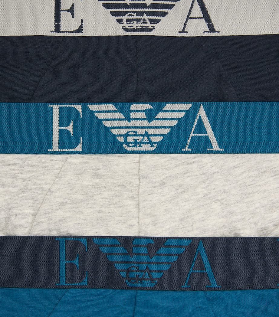 Emporio Armani Mens Stretch-Cotton Eagle Monogram Trunks (Pack of 3) Octa/lg M Image 5