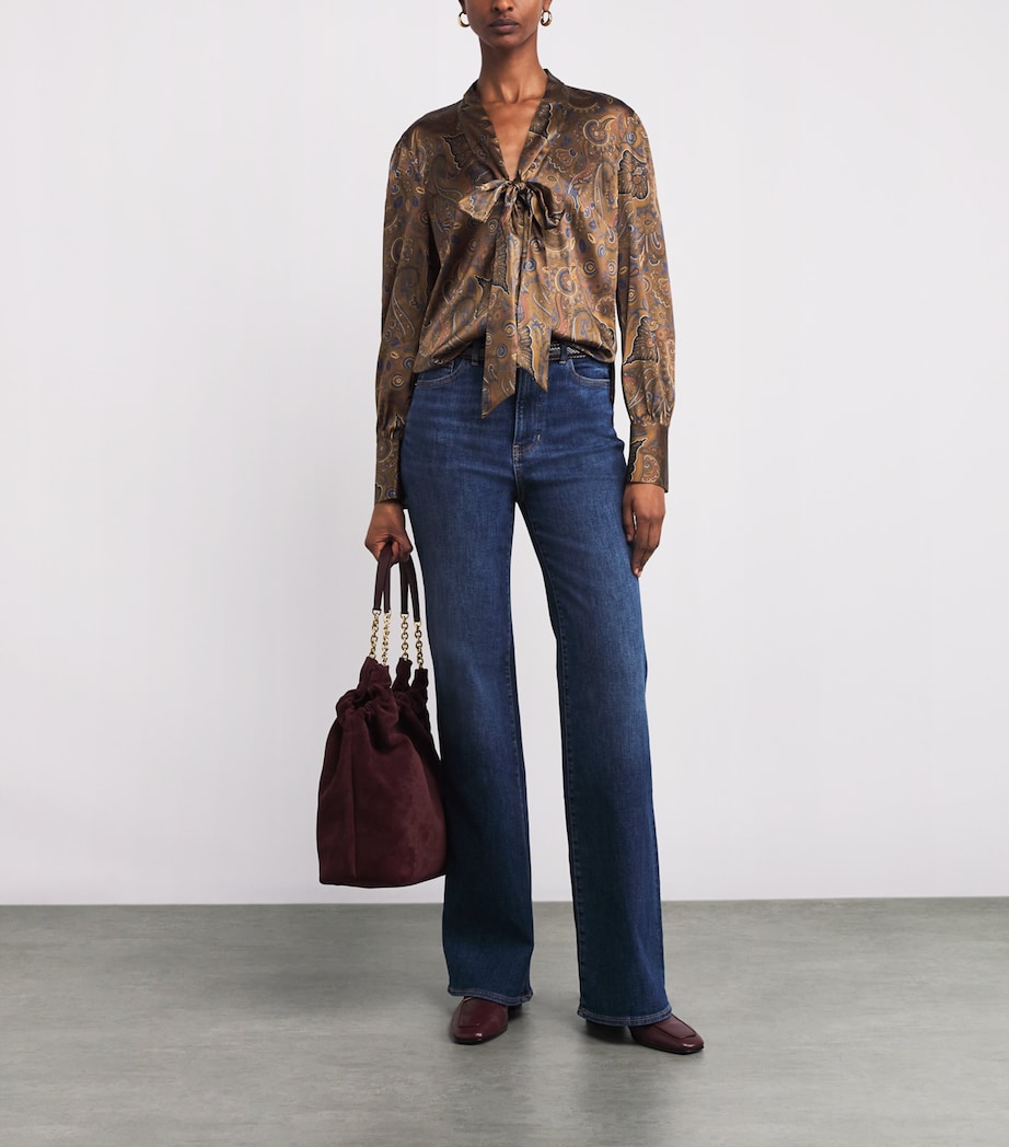 Stretch-Silk Paisley Francine Blouse N0990 WALNUT MULTI Image 2