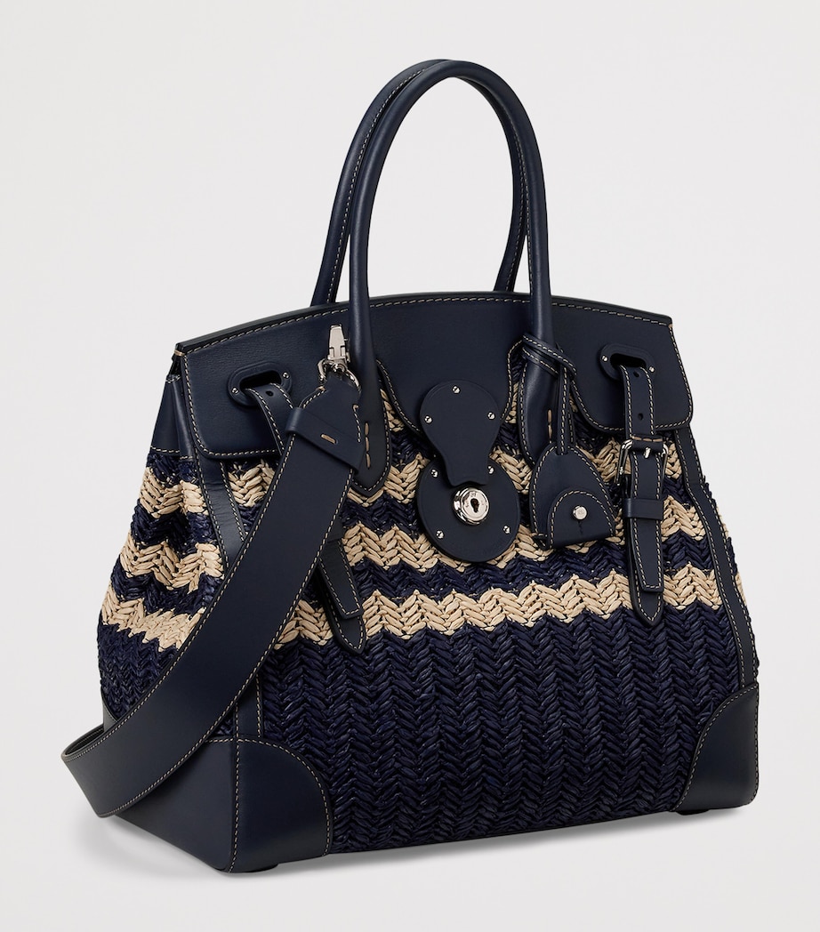 Straw Soft Ricky 33 Top-Handle Bag NAVY/NATURAL Image 2
