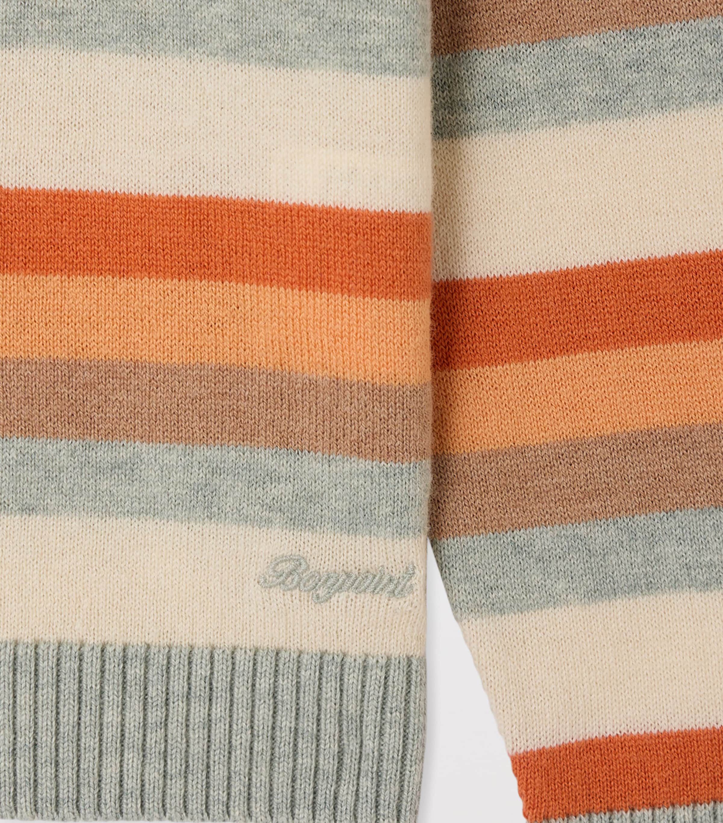 Bonpoint Wool-Cotton Striped Sweater (4-6 Years) Ra Corail Image 3