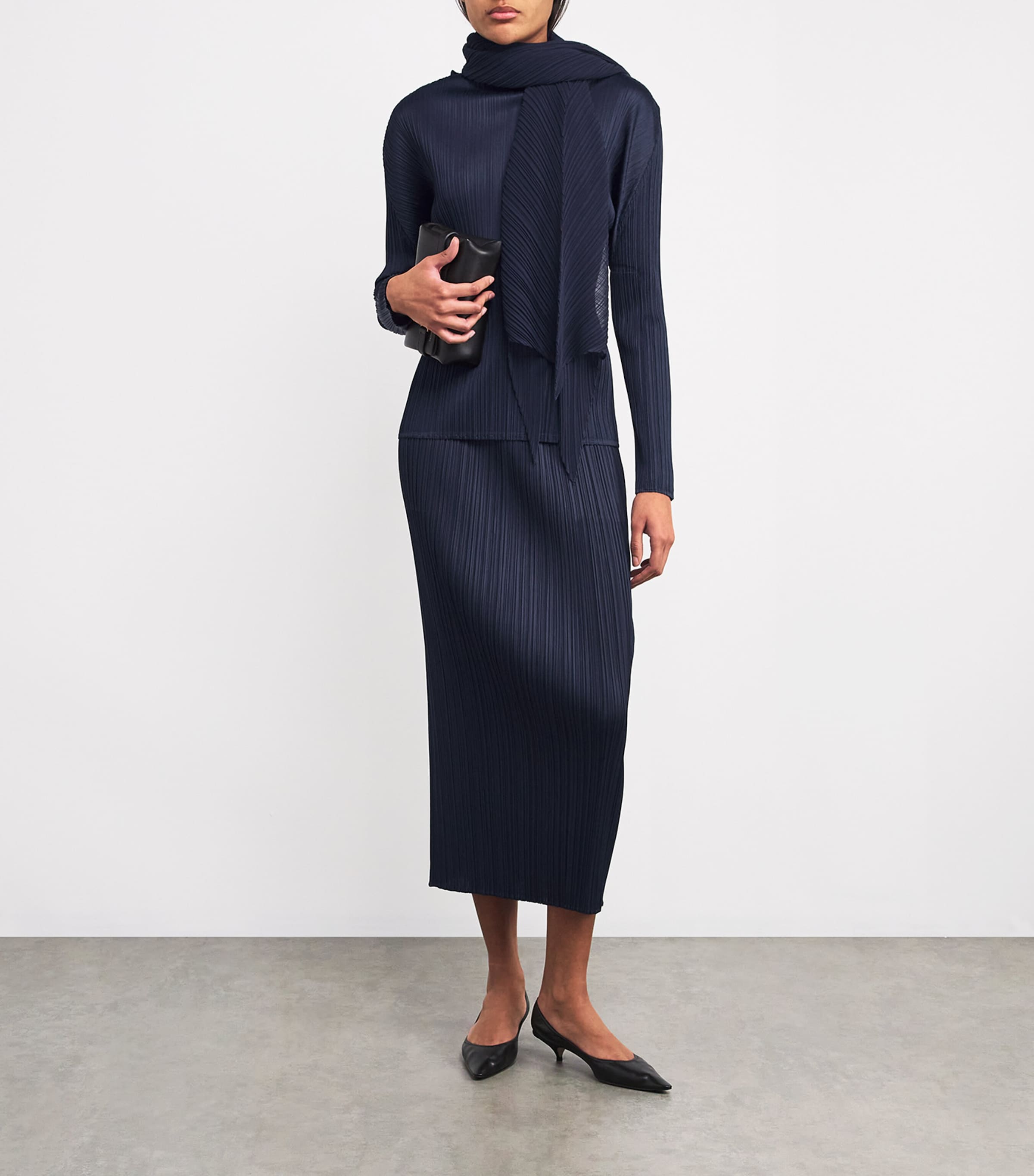 Pleats Please Issey Miyake Navy New Colorful Basics 4 Long