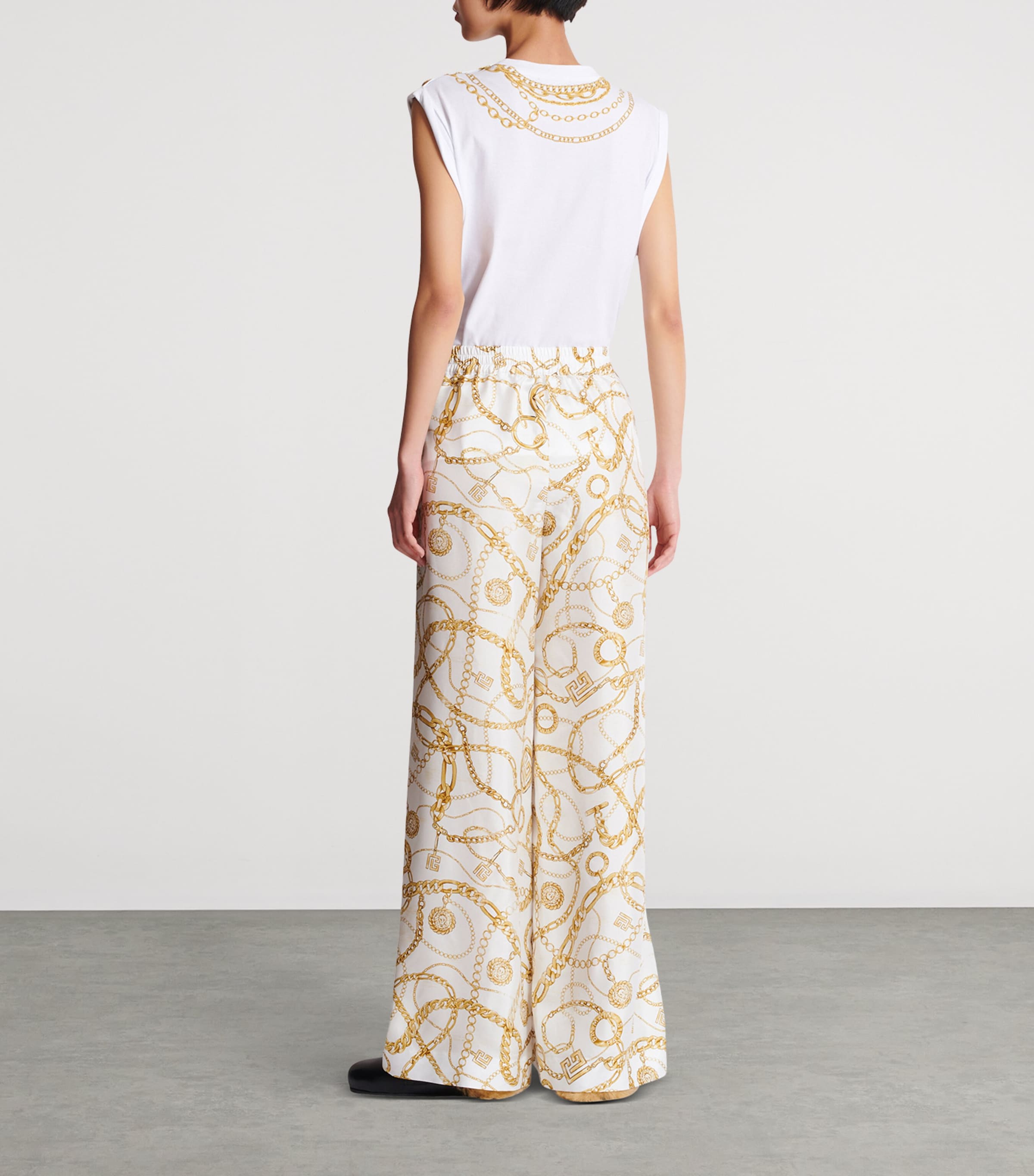 Silk Print Trousers GAD BLANC/OR Image 3