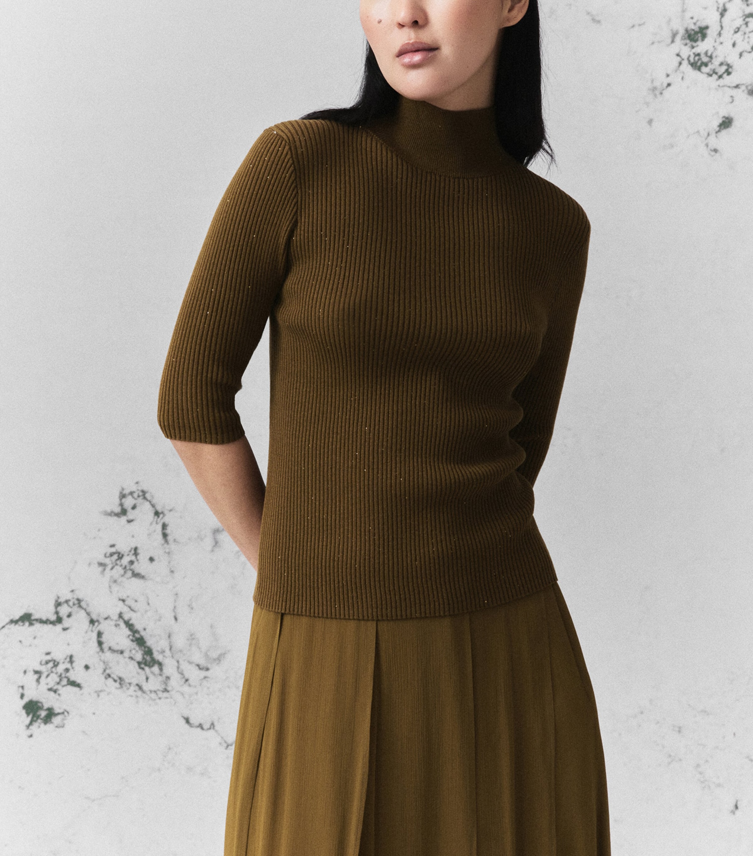 Marella Womens Sequinned Sweater Oil Green Image 4