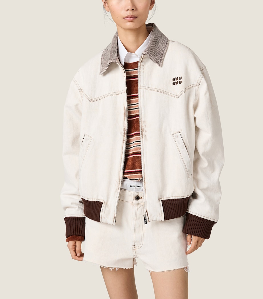 Miu Miu Womens Denim Blouson Jacket Image 4