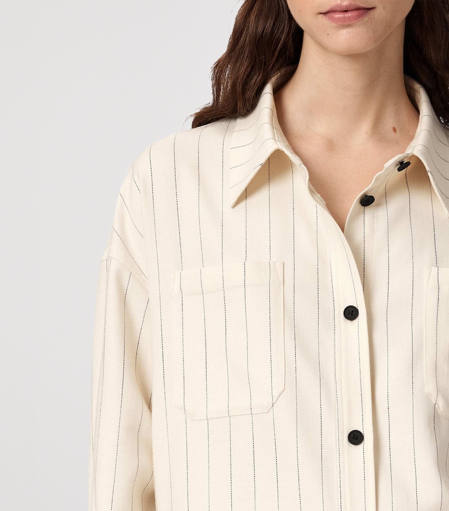 AllSaints Womens Stripe Olga Shirt Cream White Image 5