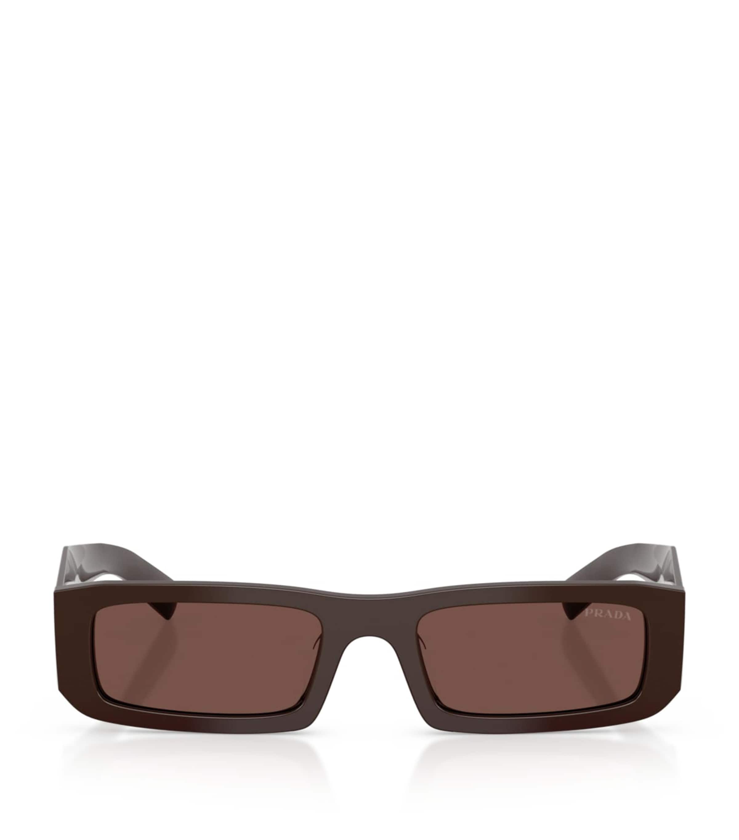Prada Acetate Rectangle Sunglasses Brown Image 1
