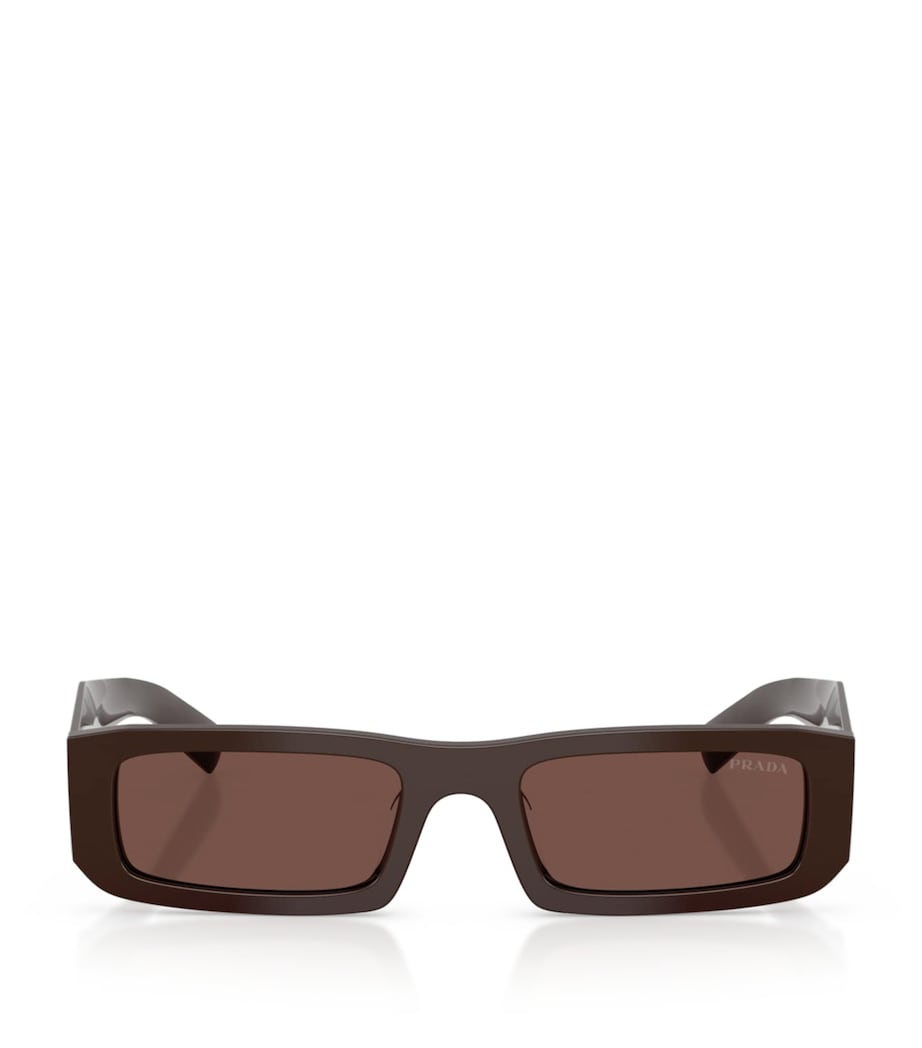 Prada Acetate Rectangle Sunglasses Brown Image 1