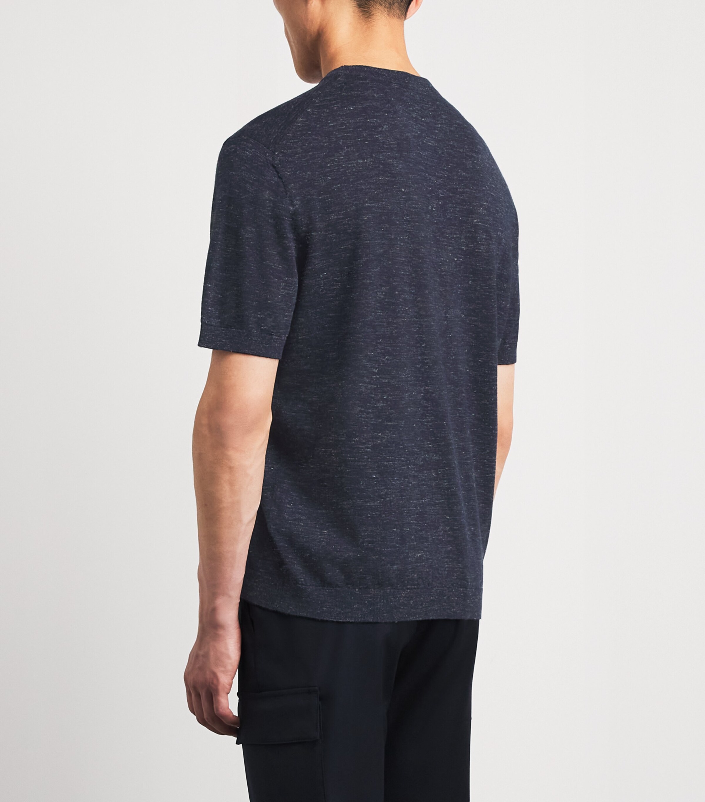 Paul & Shark Mens Silk-Cashmere-Linen T-Shirt Blue Image 5