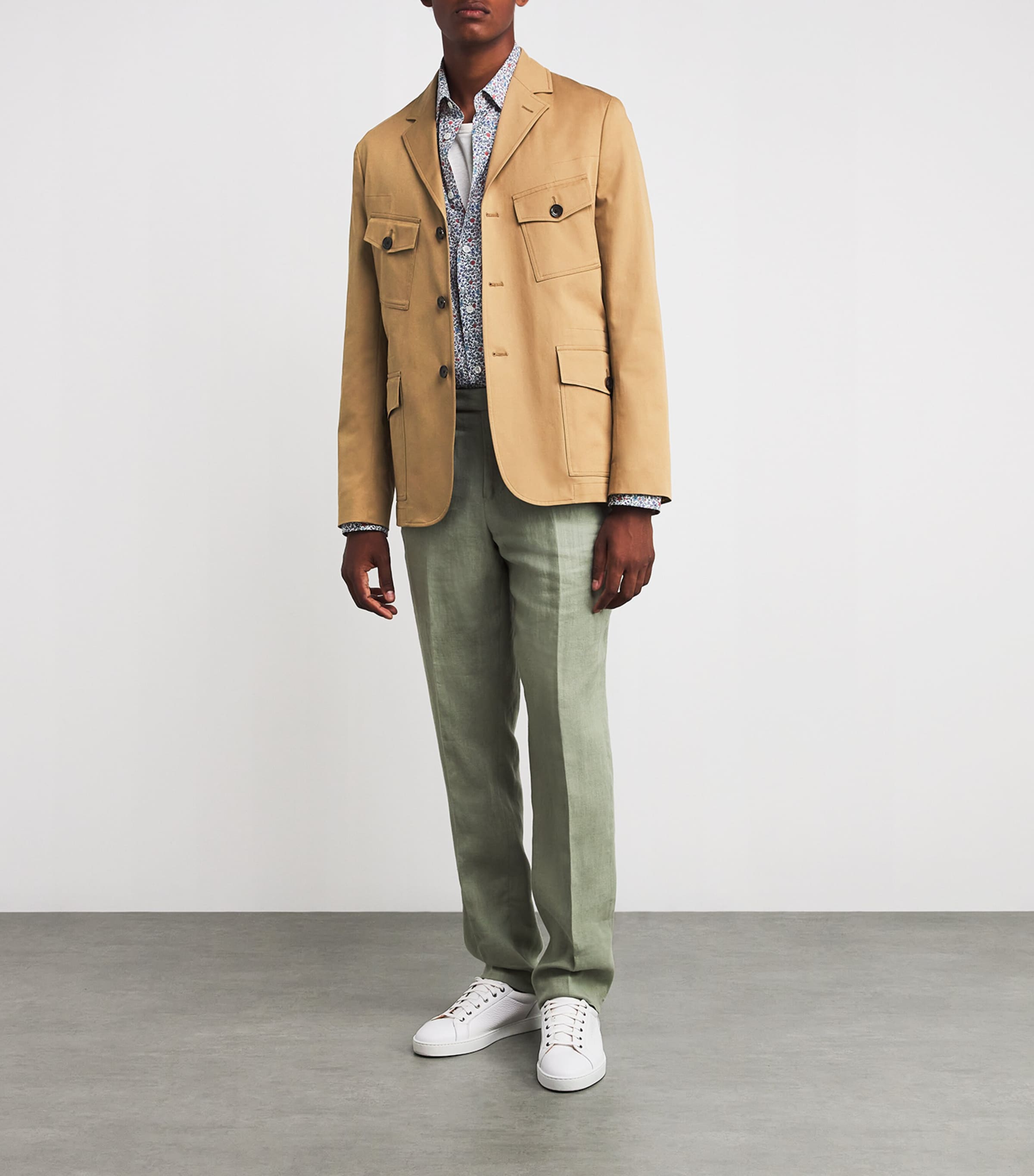 Stretch-Cotton Utility Blazer 61A_MEDIUM BEIGE Image 2