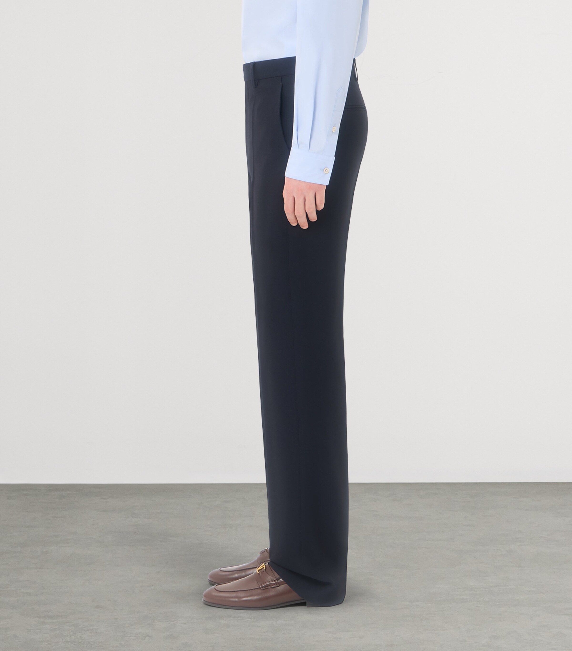 Valentino Mens Virgin Wool Pleated Trousers Image 4