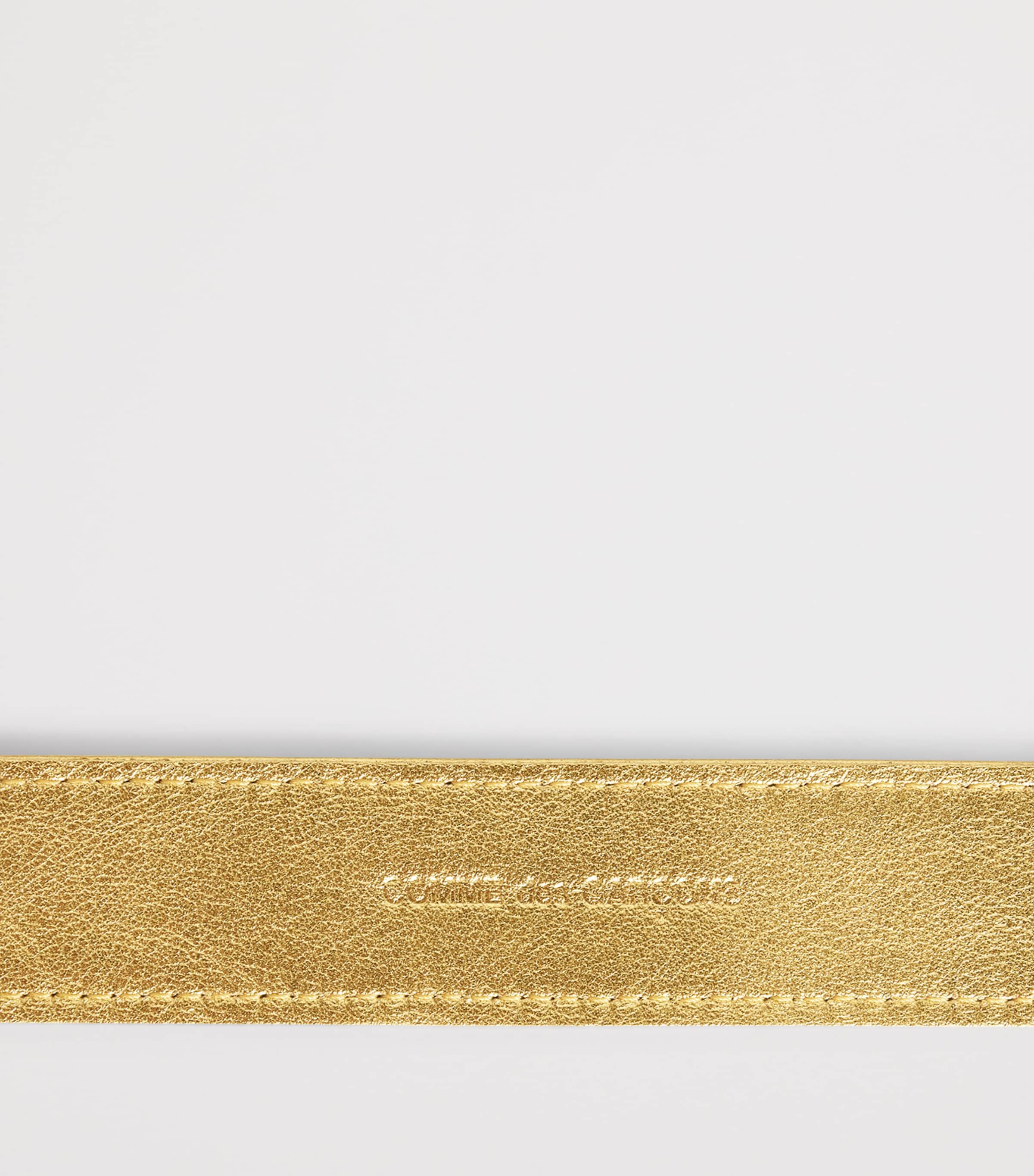 Comme Des Garçons Wallet Metallic Leather Buckle Belt Gold Image 5