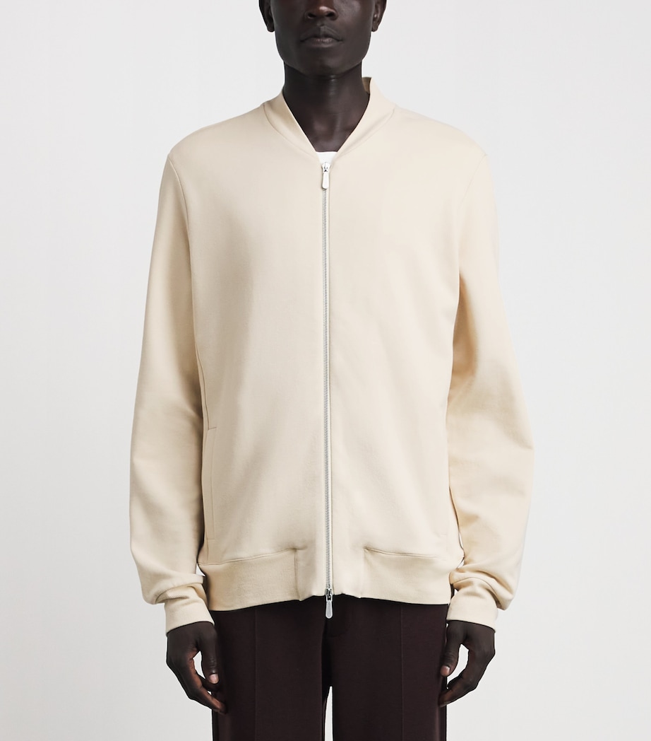 Zimmerli Mens Winter Lounge Zip-Up Jacket Beige Image 4