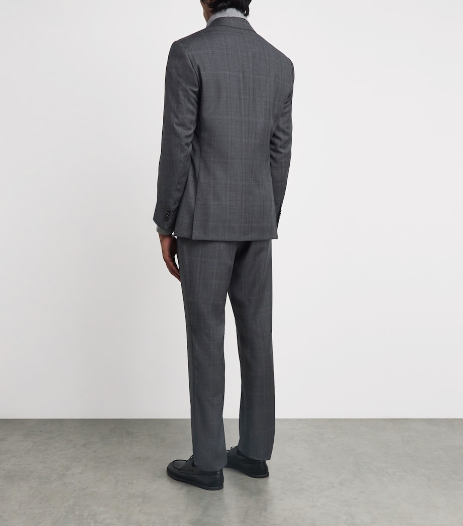 Corneliani Mens Wool 2-Piece Suit Gry Melange Drk Image 4