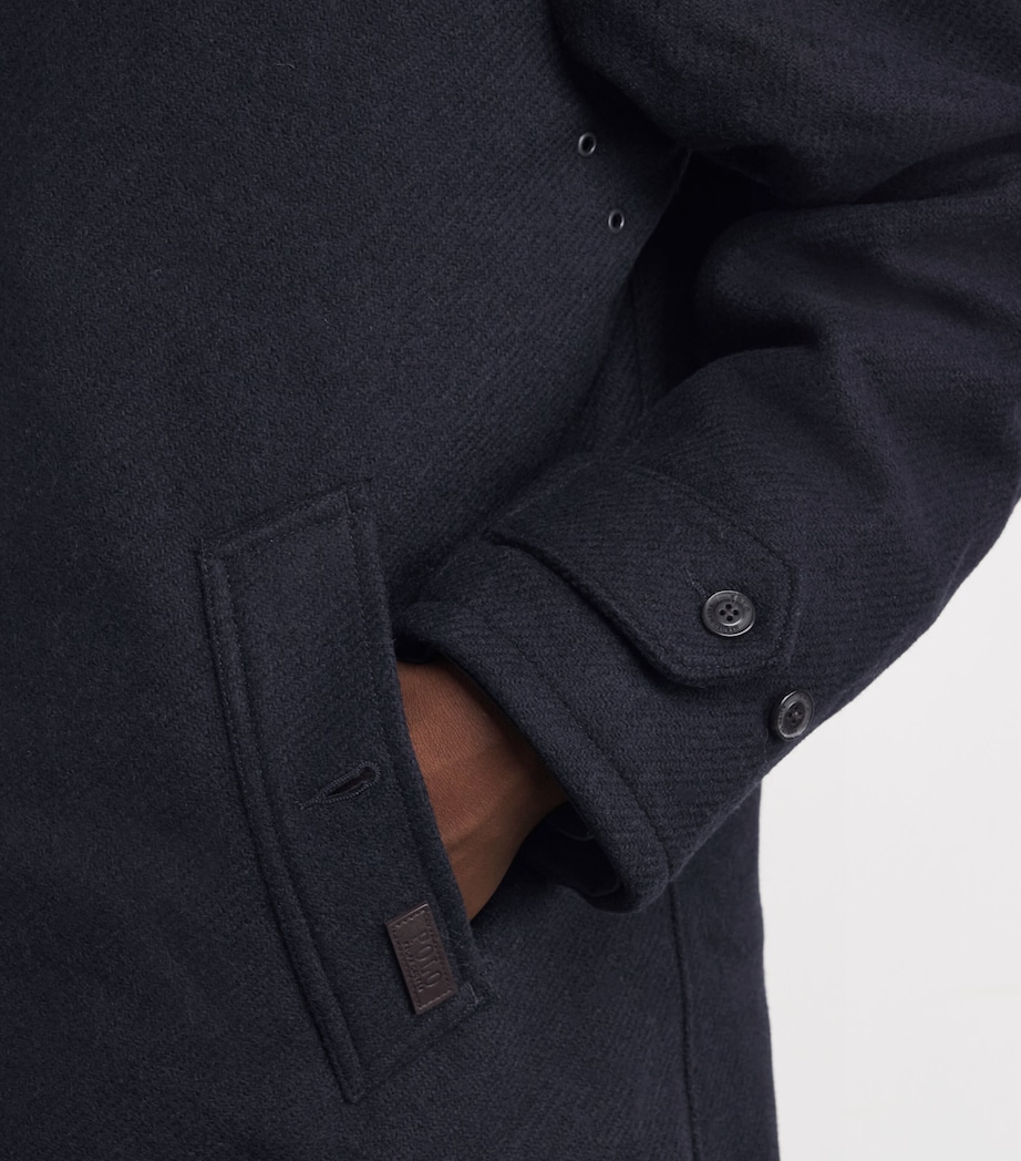 Wool Langdon Overcoat NAVY Image 6