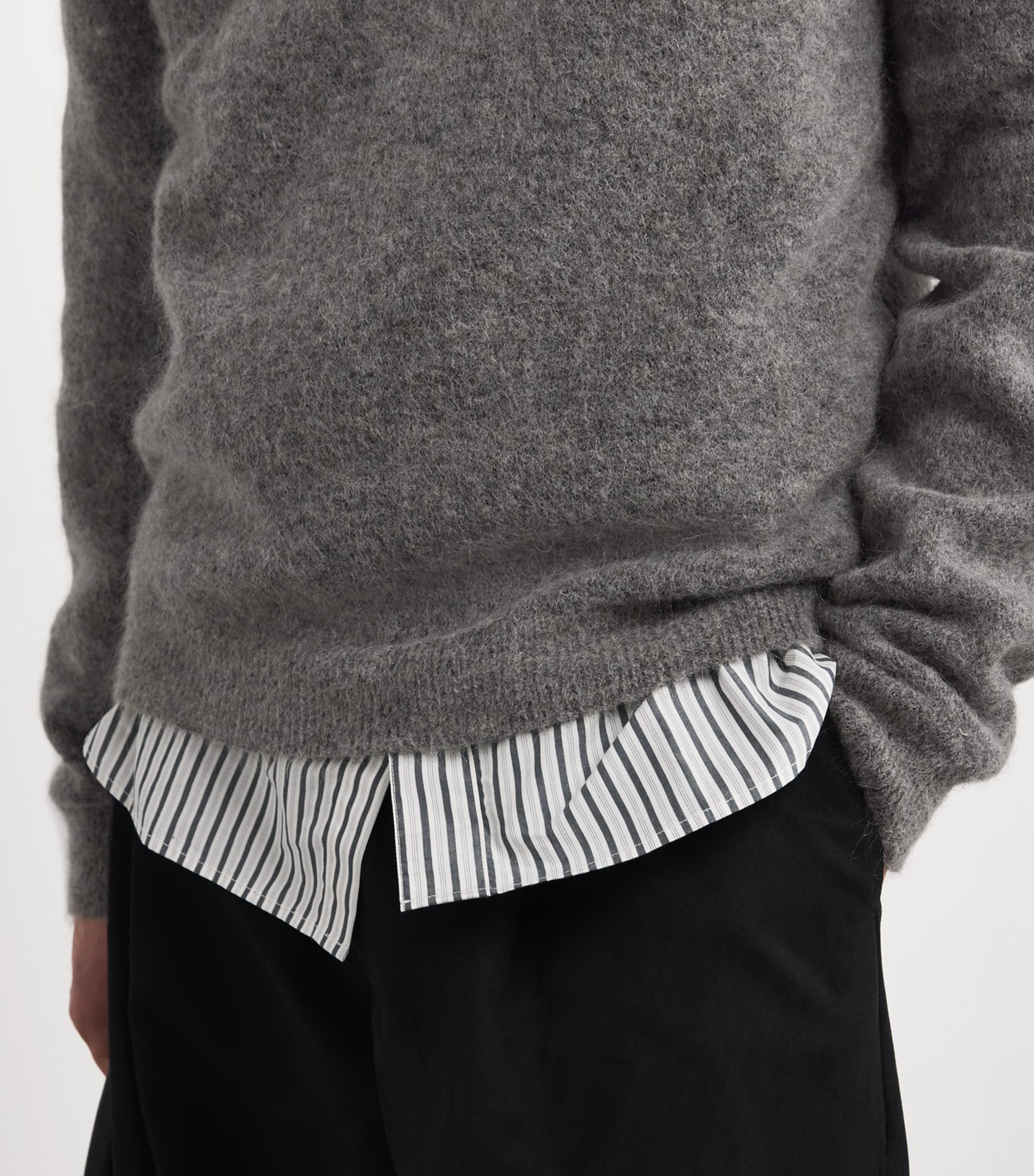 Wool-Blend Polo Sweater GREY MELANGE 915 Image 6