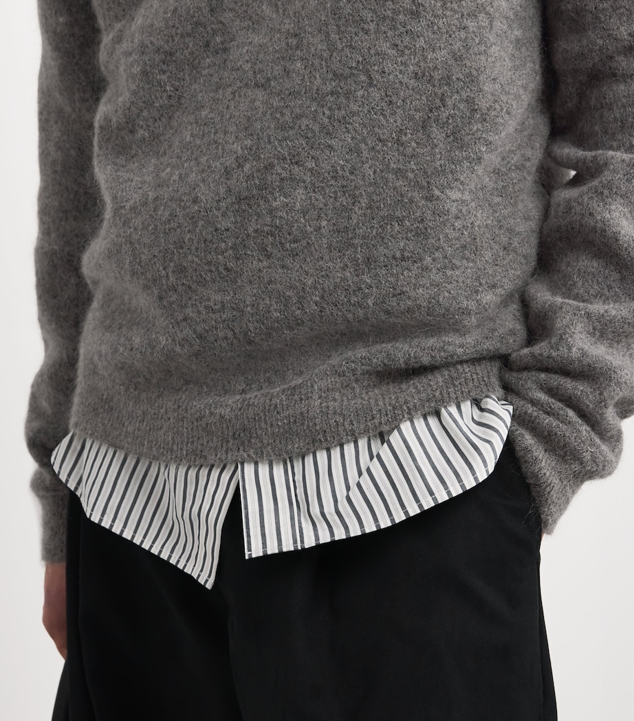 Wool-Blend Polo Sweater GREY MELANGE 915 Image 6