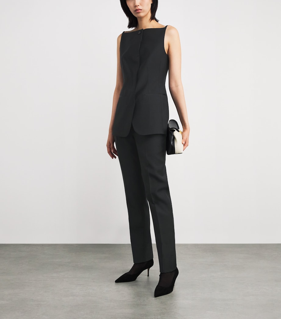 Wool-Silk Slim Trousers 1000 Image 2