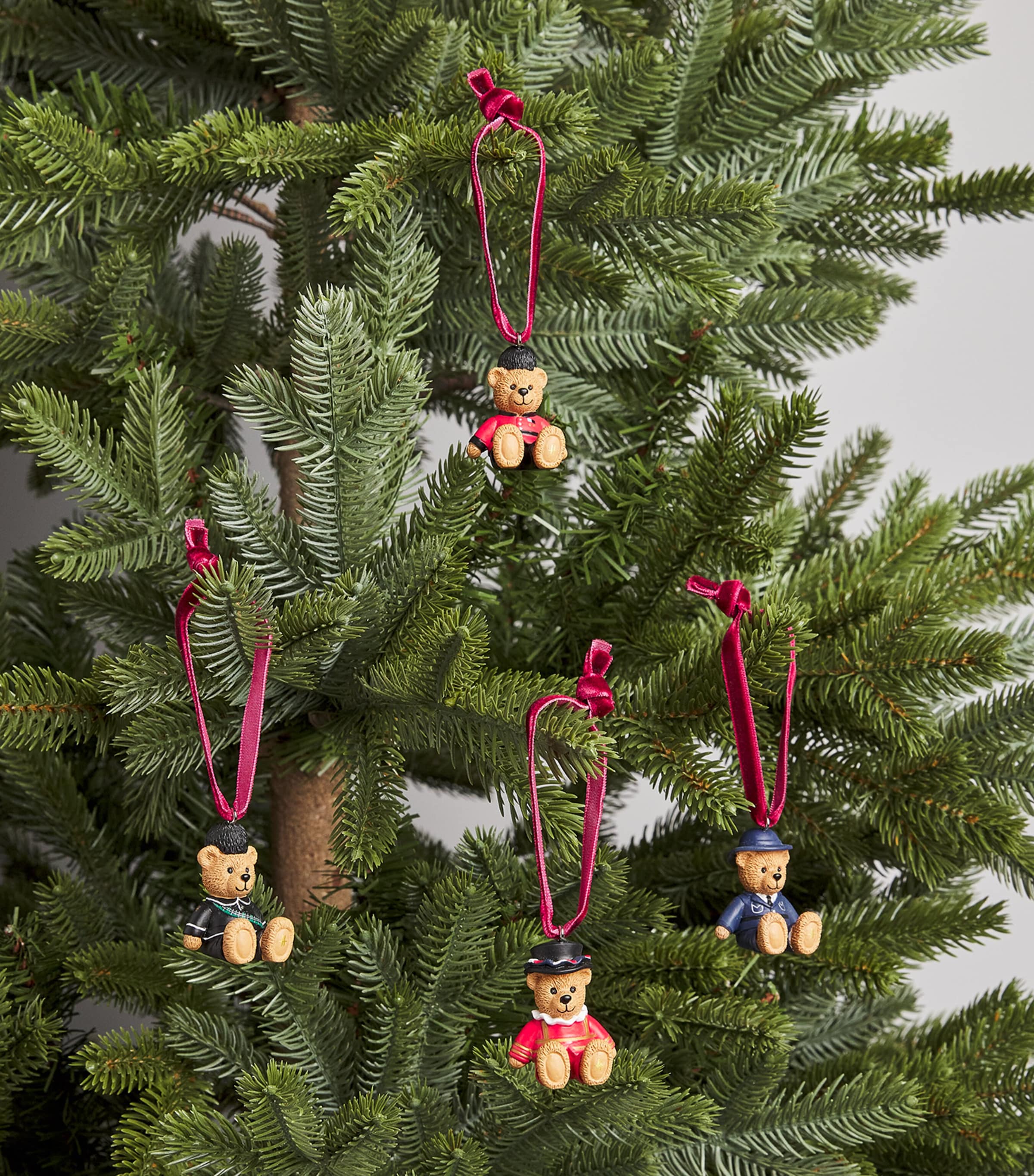 London Bear Tree Decorations (Set of 4) RED Image 3