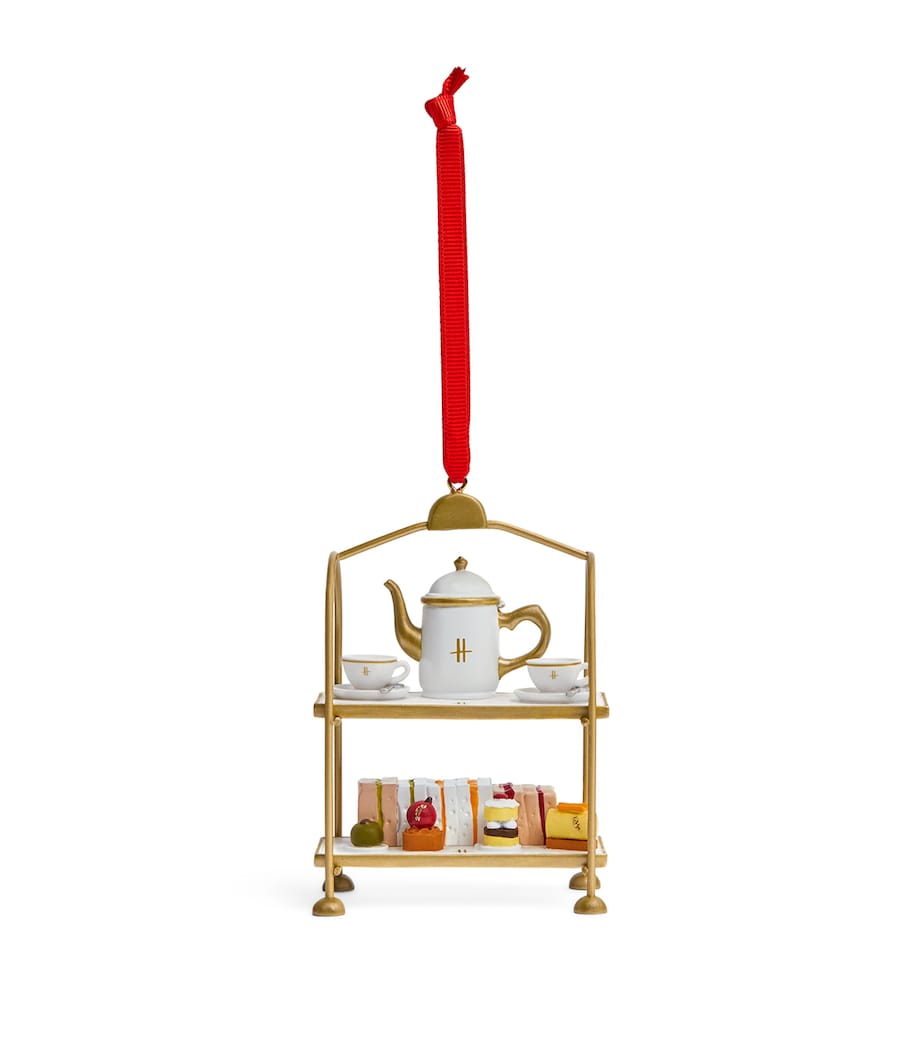 Afternoon Tea Stand Tree Decoration GOLD Image 1