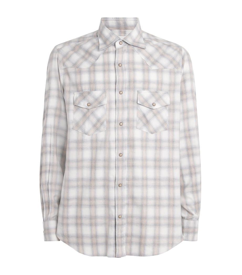 Cotton-Blend Check Texas Shirt SABBIA Image 1