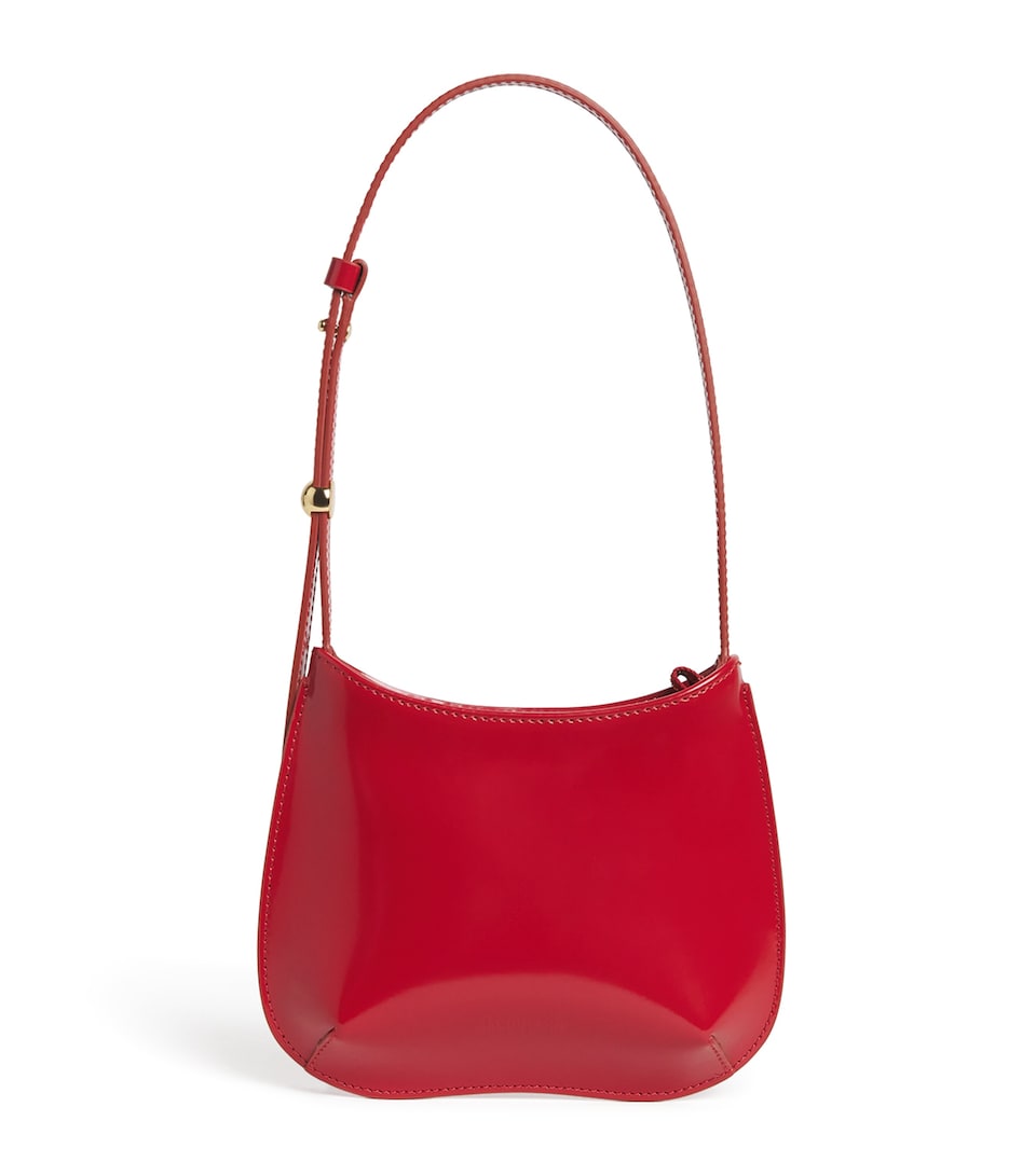 Jacquemus Leather Le Petit Bisous Shoulder Bag Red