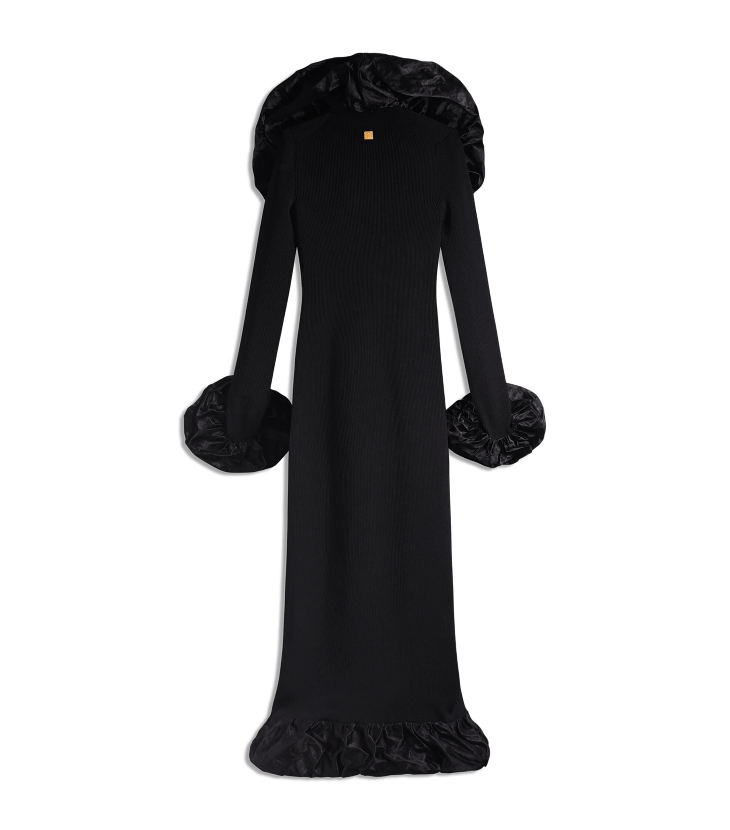 Schiaparelli Womens Ruffle-Trim Midi Dress Black Image 5