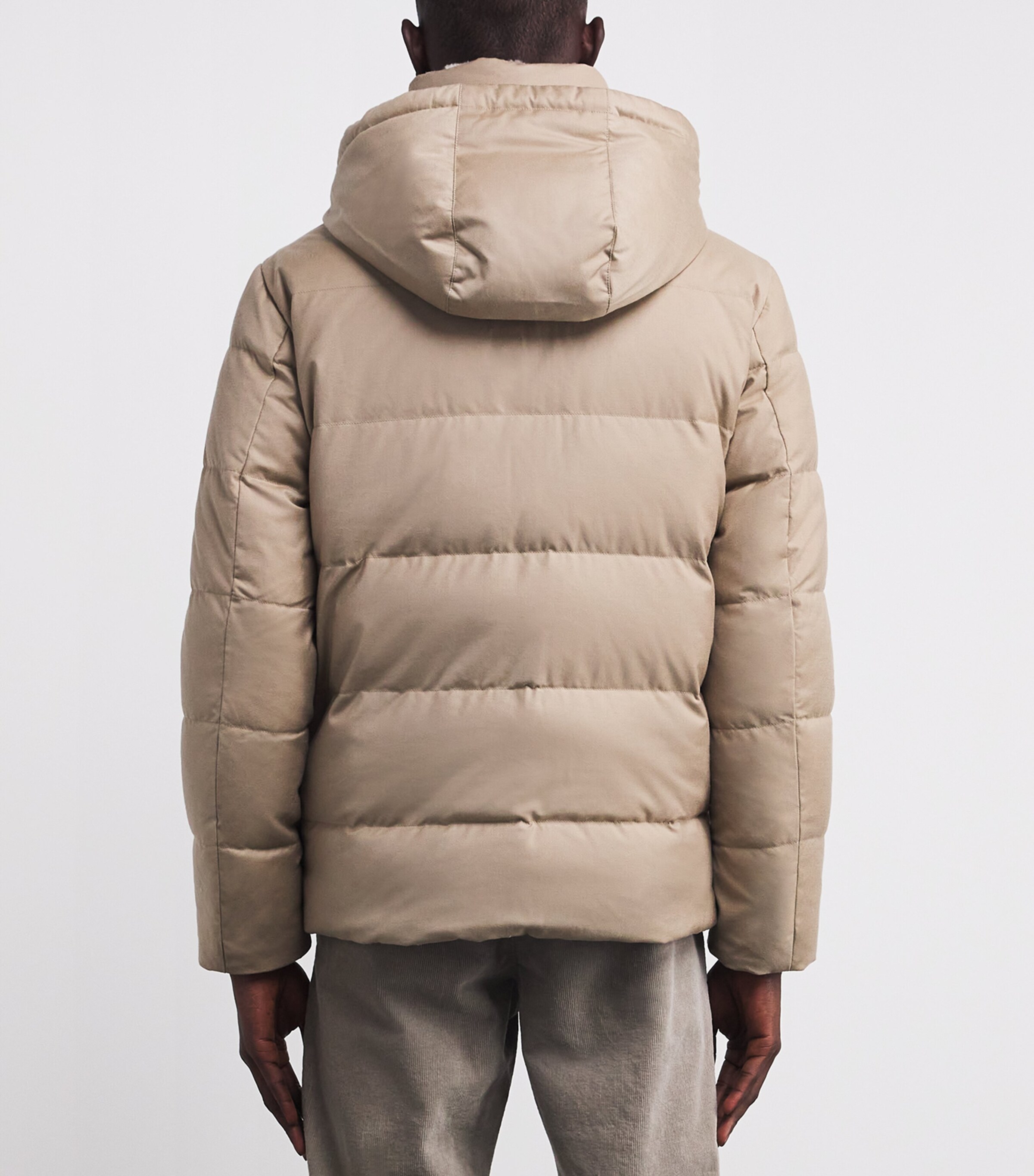 Wool-Silk Green Storm System Mink-Trim Puffer Jacket A2068 DUNE Image 4