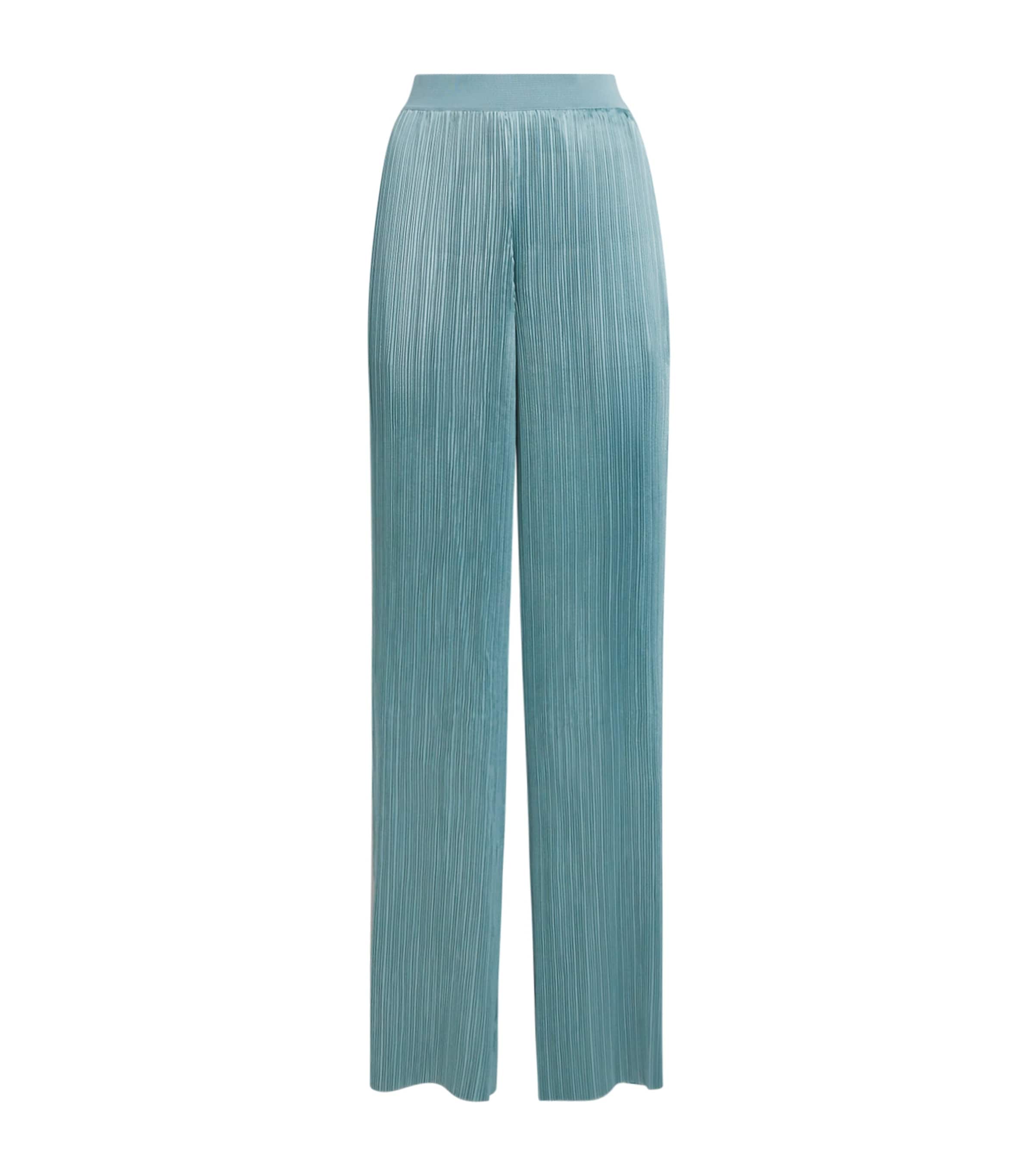 Joseph Womens Satin Amber Wide-Leg Trousers Chambray Image 1