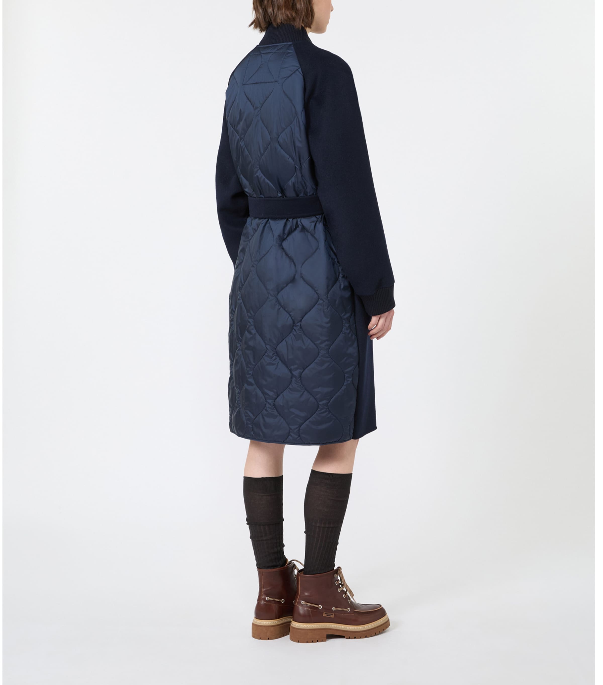 Weekend Max Mara Womens Virgin Wool Quilted Coat Navy Image 4