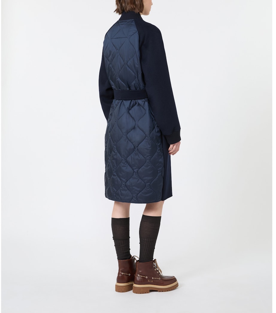 Weekend Max Mara Womens Virgin Wool Quilted Coat Navy Image 4