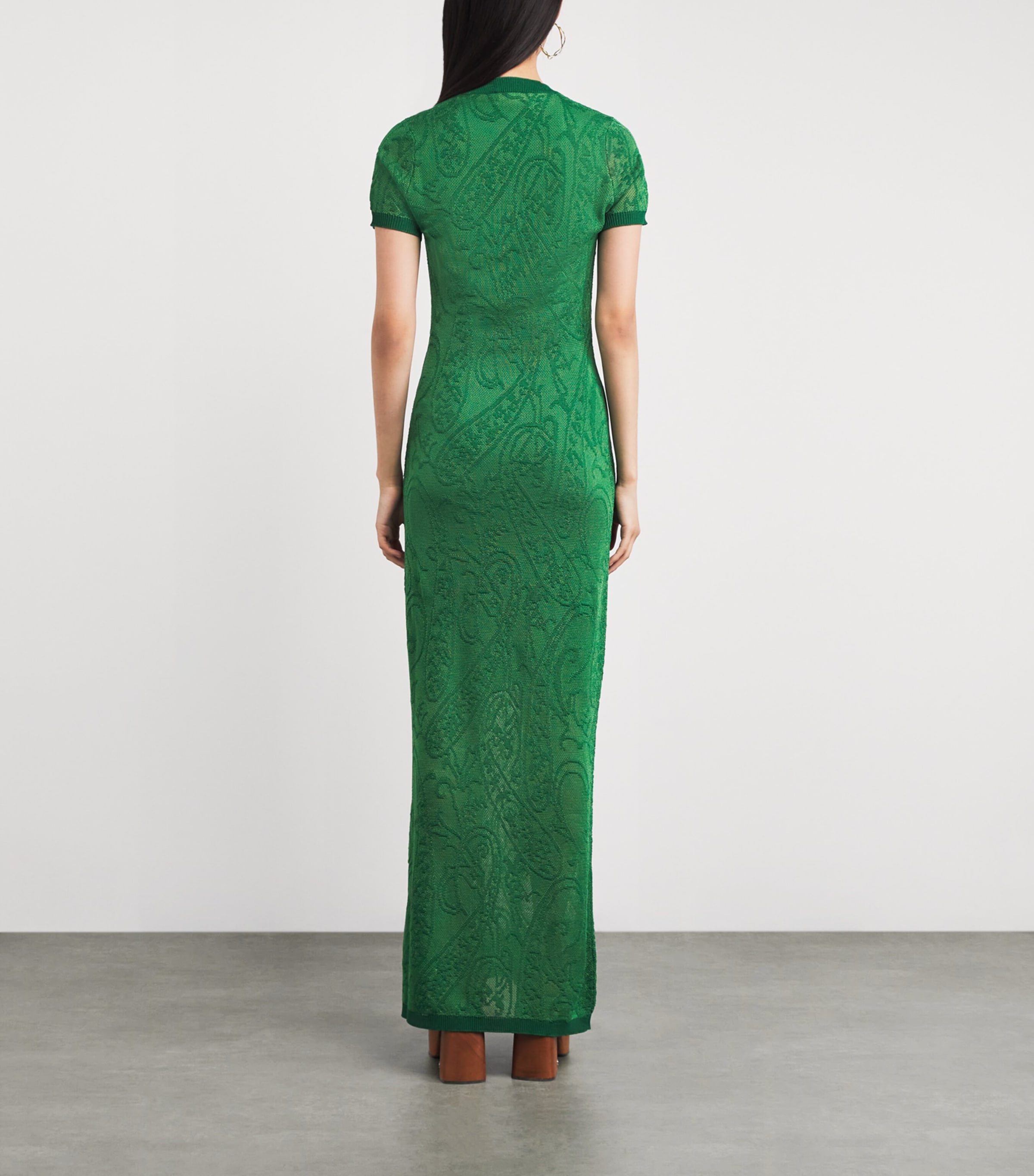 Paisley Short-Sleeve Maxi Dress V0833 Image 3