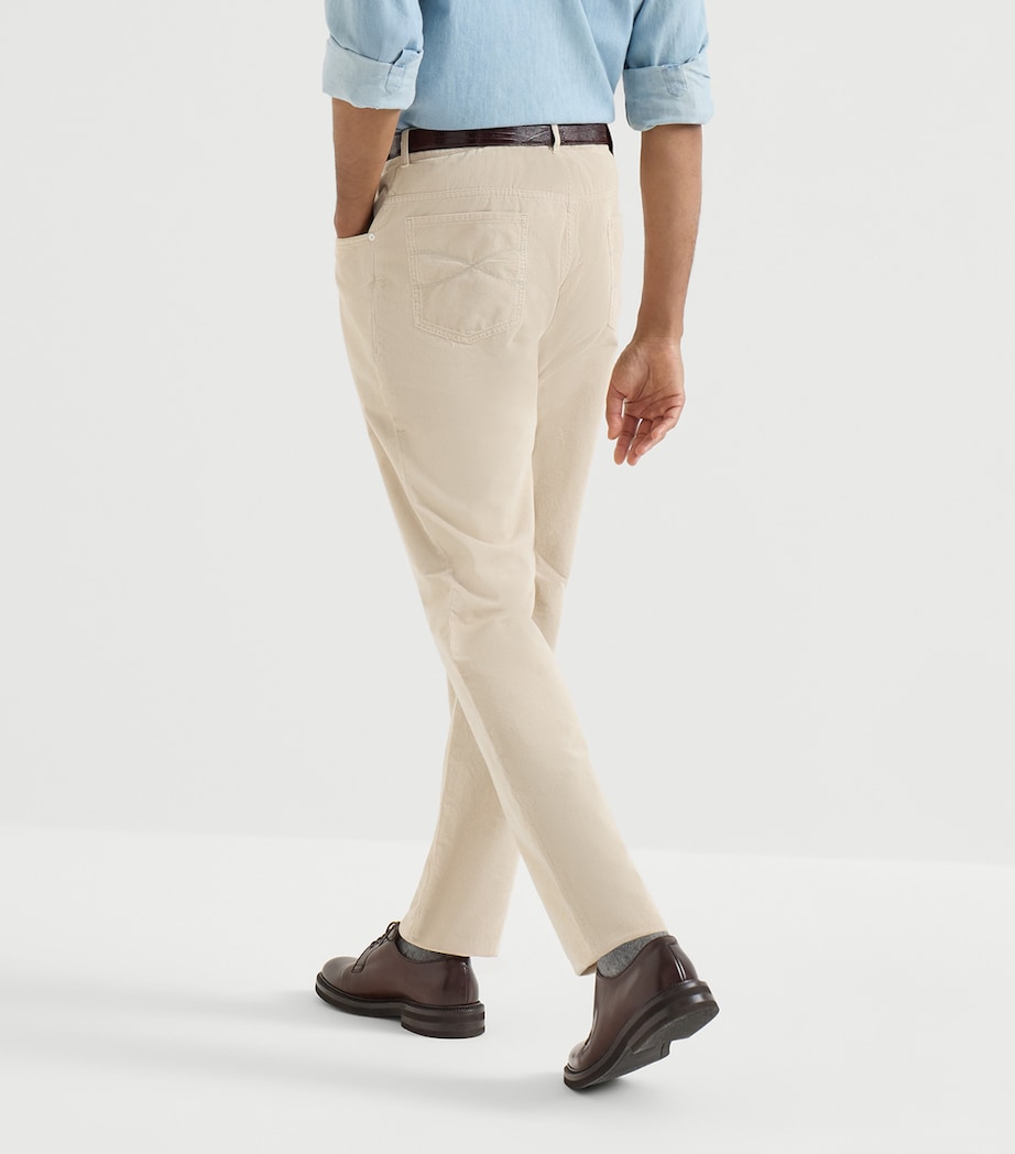 Brunello Cucinelli Mens Cotton Canvas Straight Trousers Sand Image 5