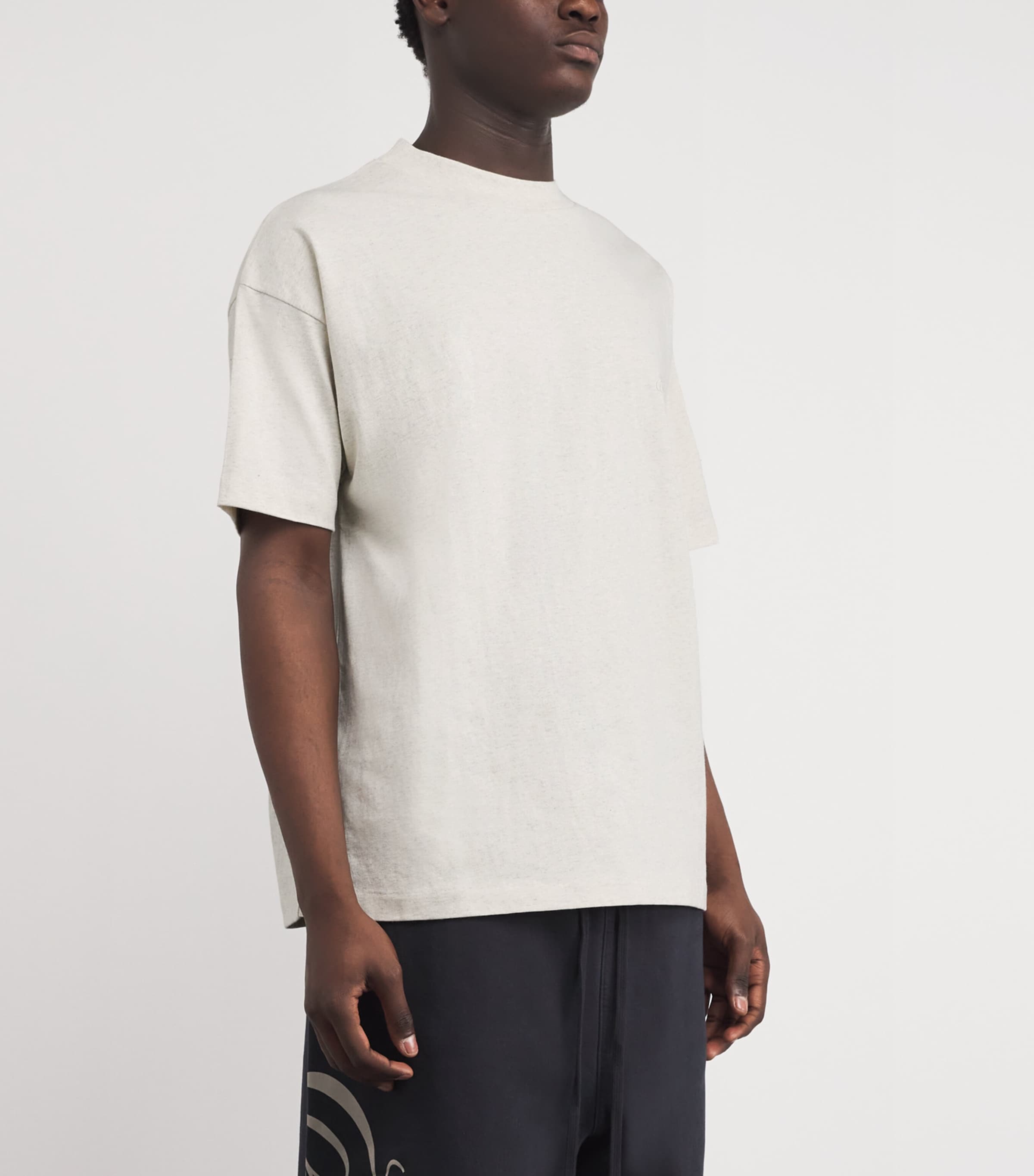 Cotton Logo Script T-Shirt OATMEAL HEATHER Image 3