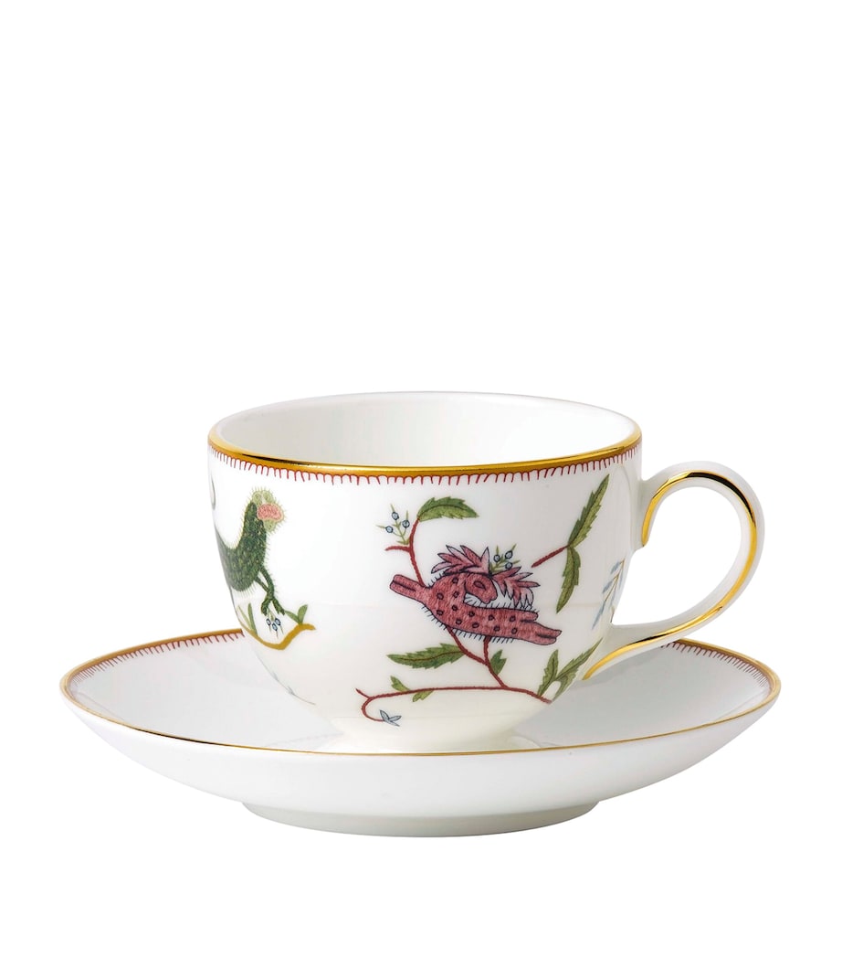 Mythical Creatures Teacup and Saucer WHITE Image 1