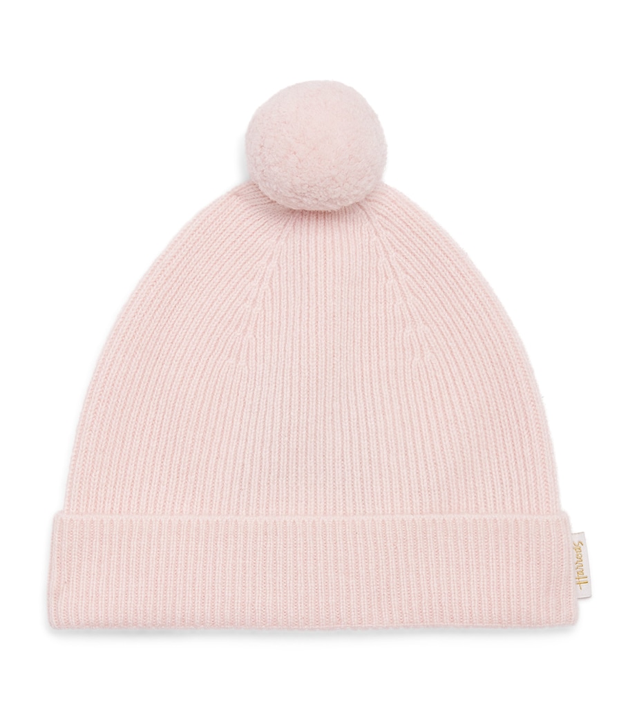 Cashmere Pom-Pom Hat PINK Image 1
