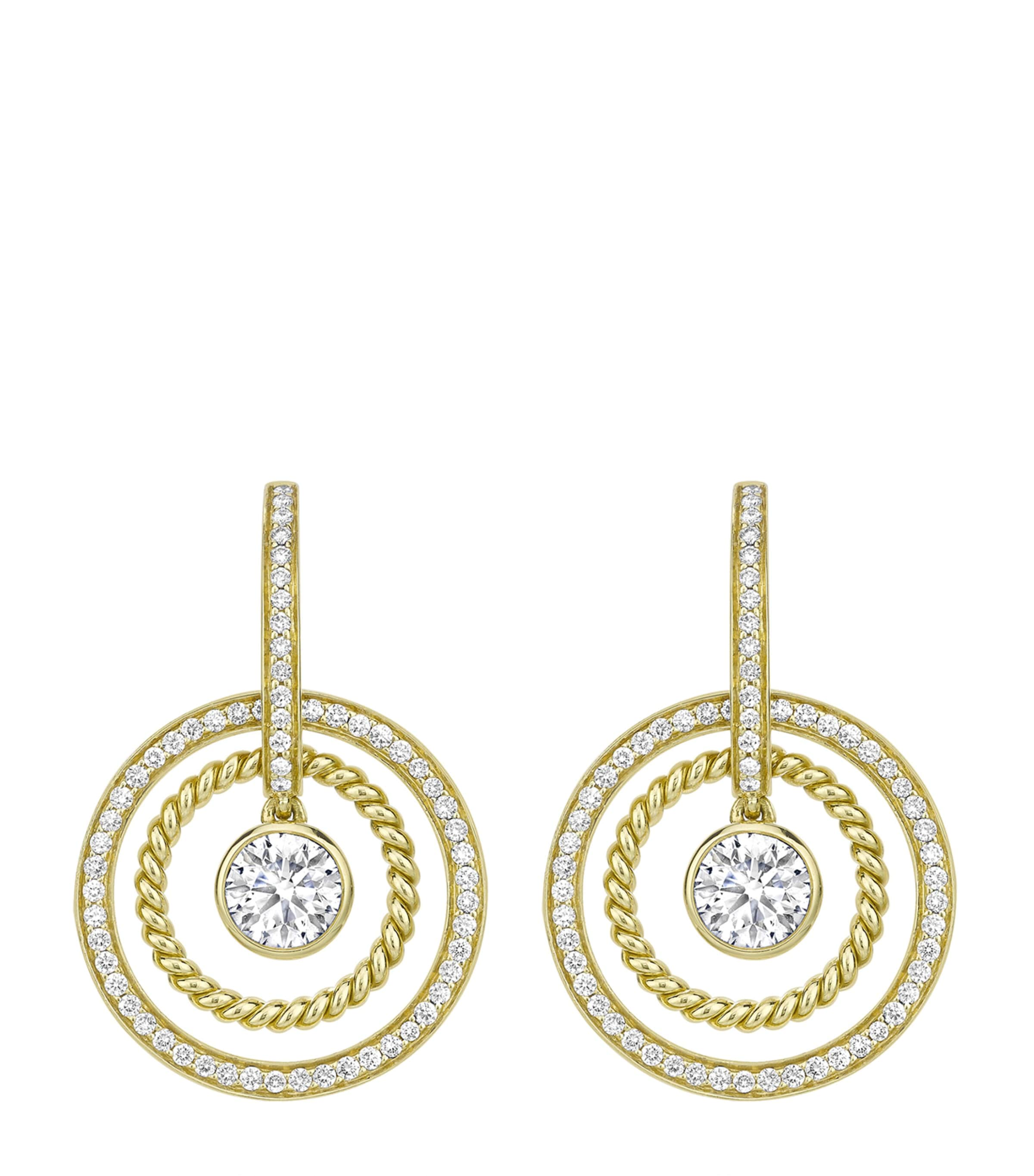 Boodles Yellow Gold And Diamond Roulette Double-hoop Earrings