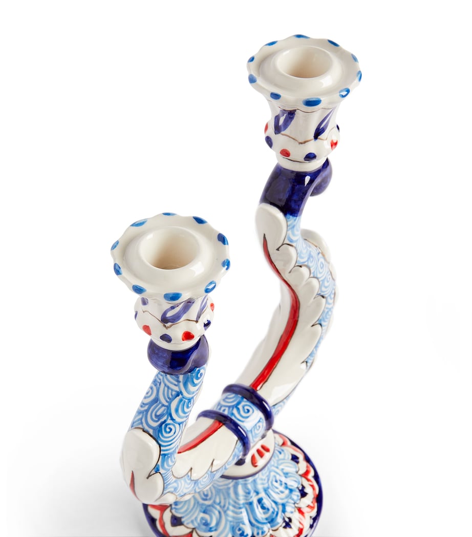 Les-Ottomans Turquerie Candlestick Holder (30cm) Blue Image 4