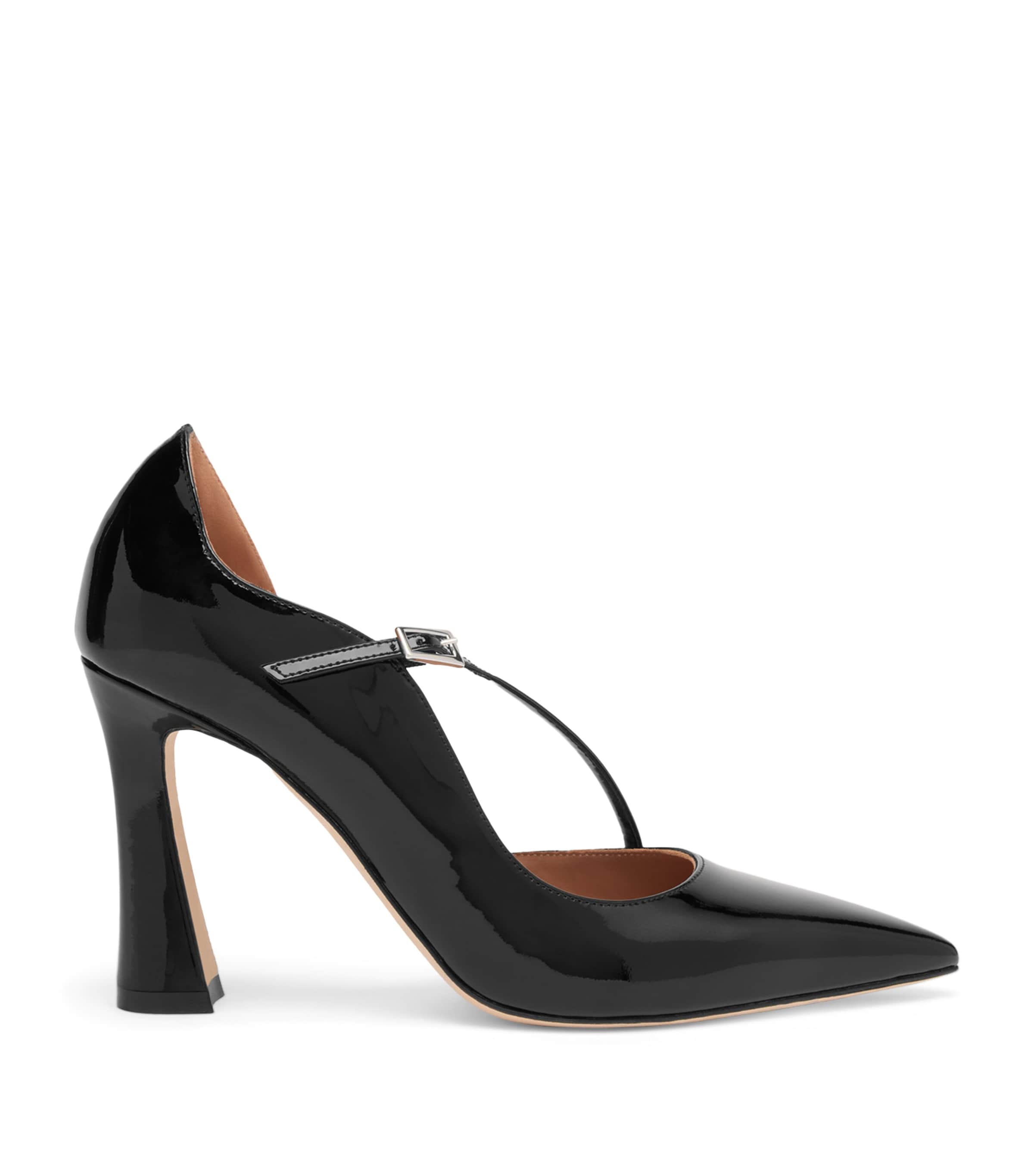 Malone Souliers 90mm Patent Leather Cross-strap Pumps In Black
