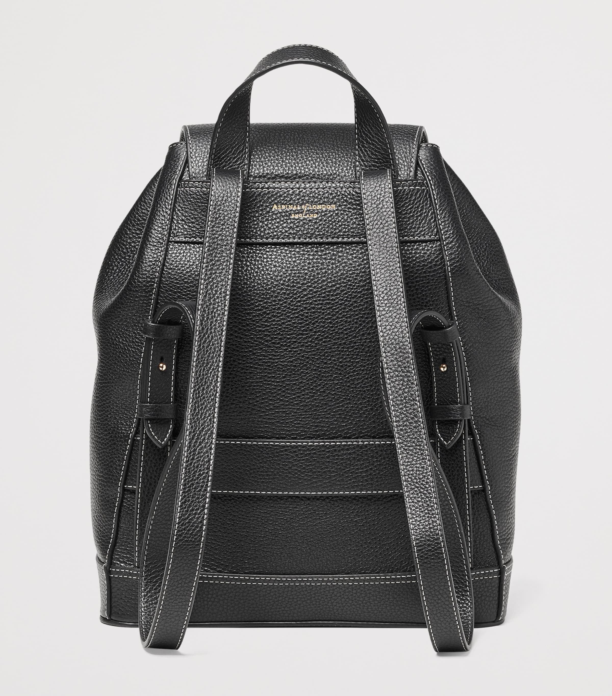 Small Leather Hudson Backpack BLACK Image 3