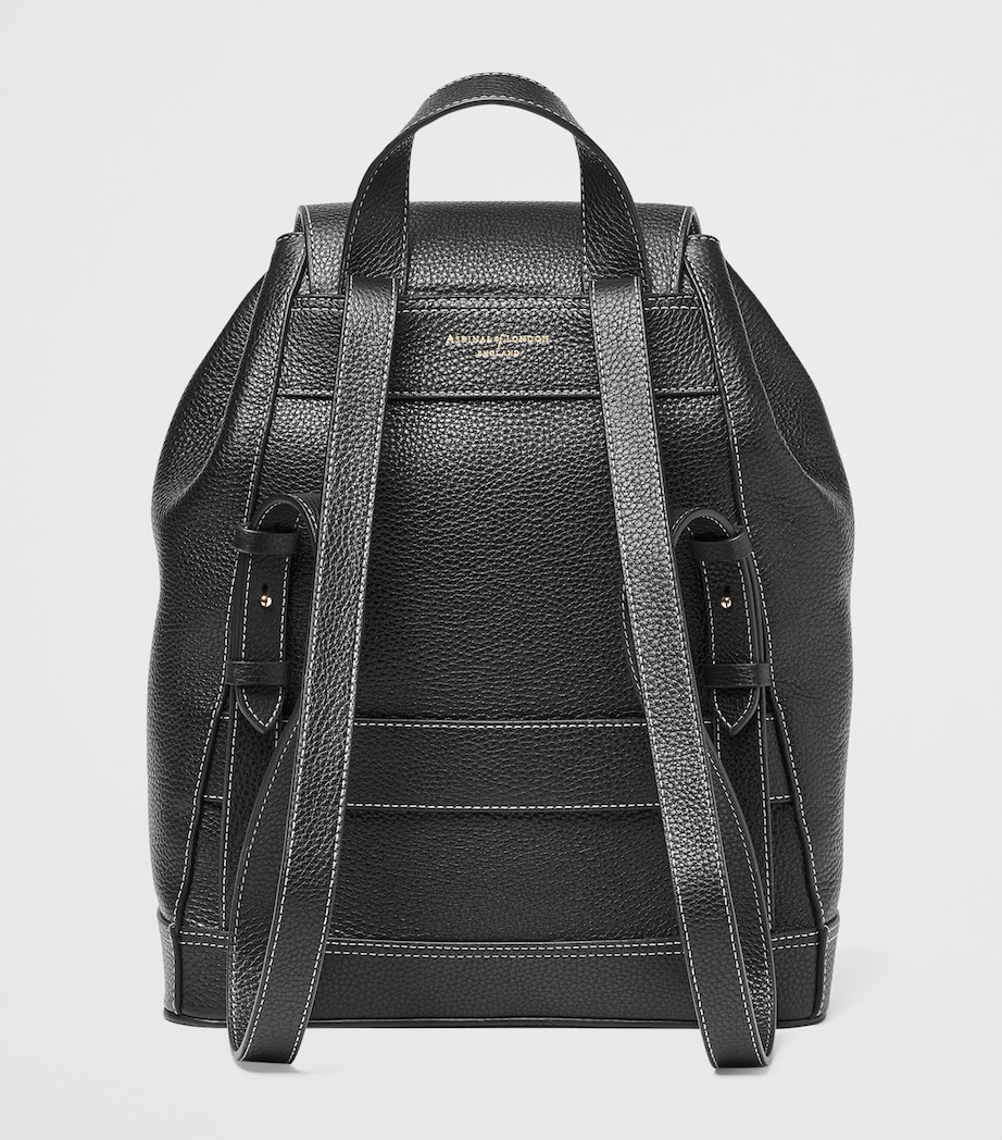 Small Leather Hudson Backpack BLACK Image 3