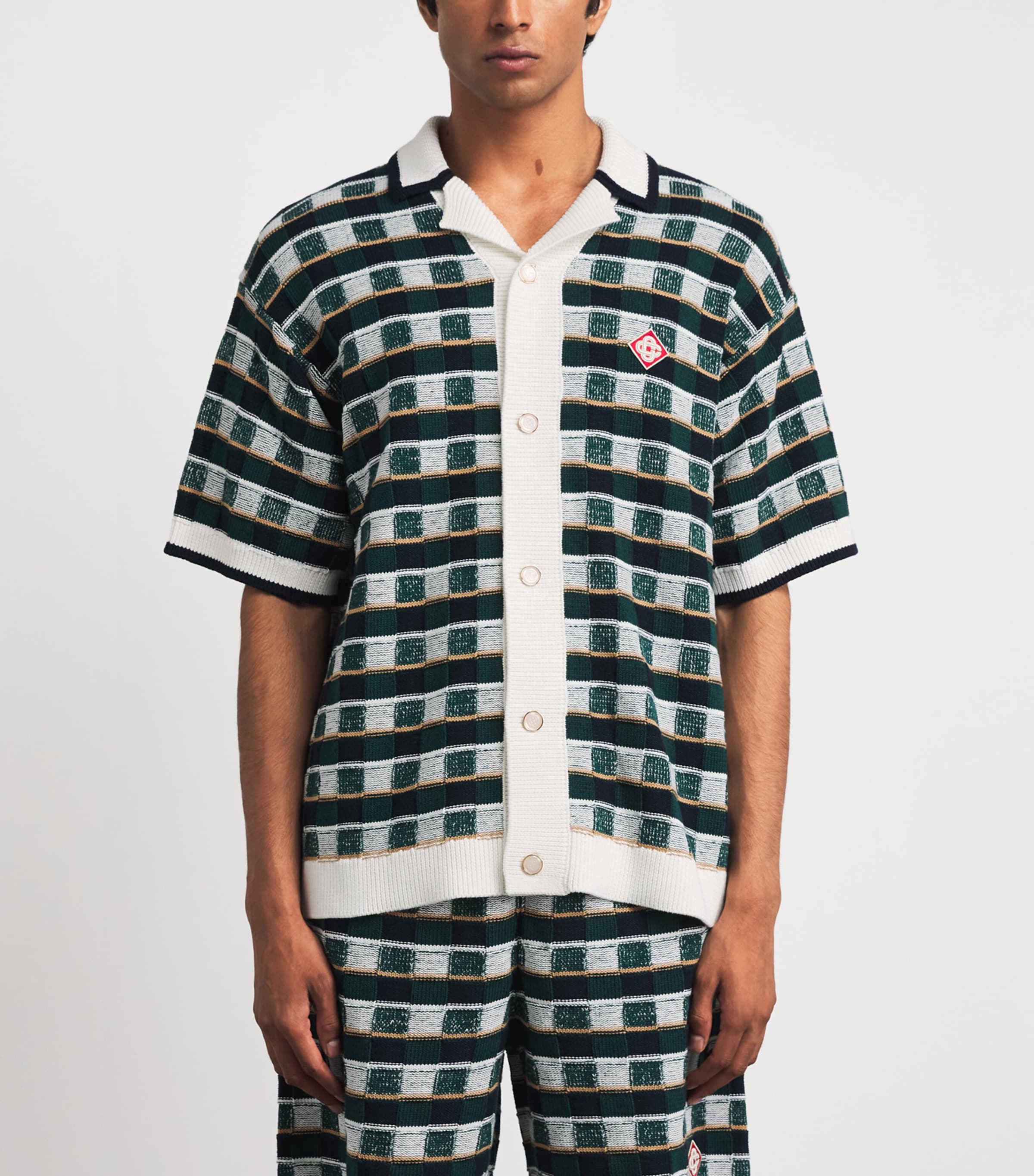 Casablanca Mens Cotton Crochet Mosaic Shirt Image 4