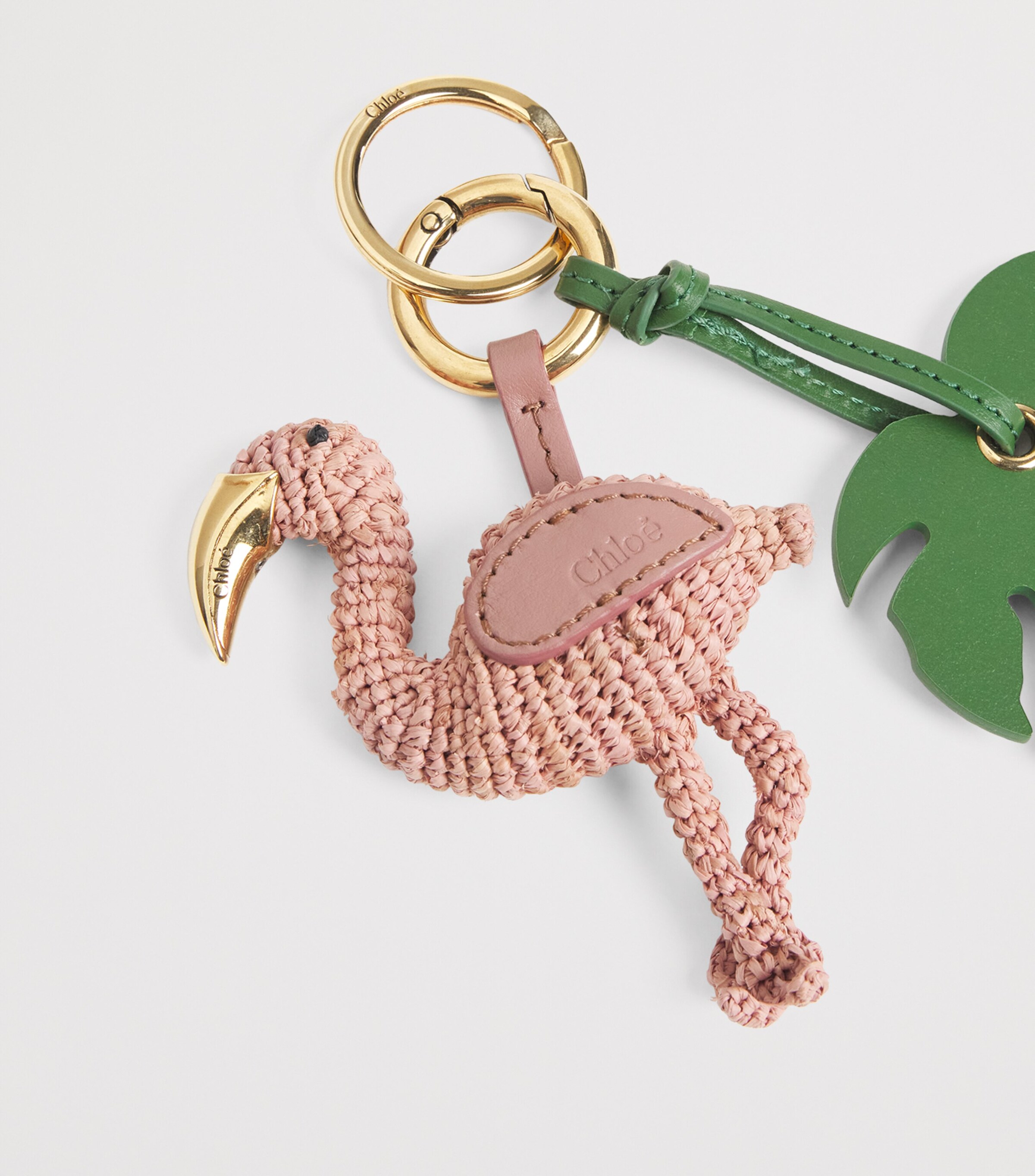 Chloé x Made For A Woman Flamingo and Palm Leaf Bag Charm Ballet Pink Image 2