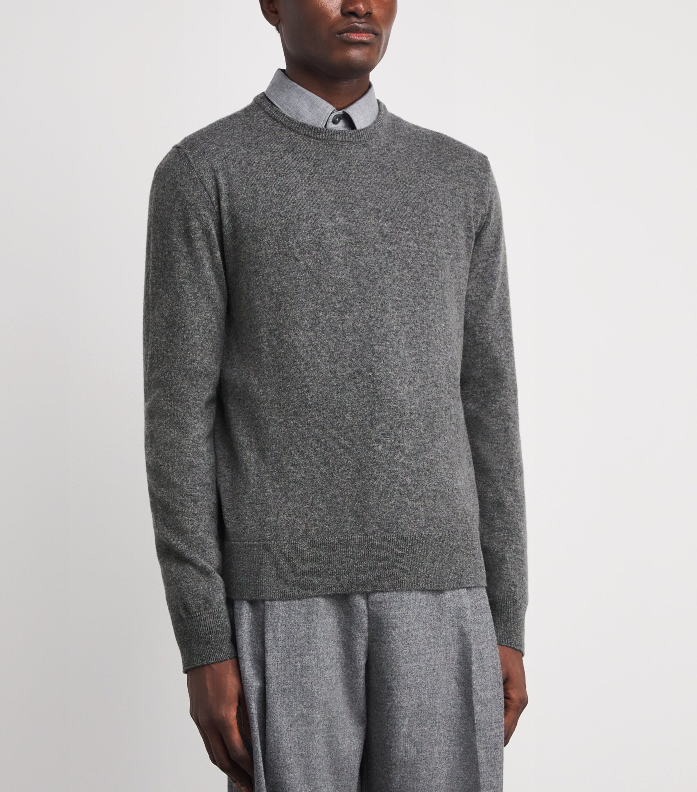 Cashmere Crew-Neck Sweater GREY HTR Image 3